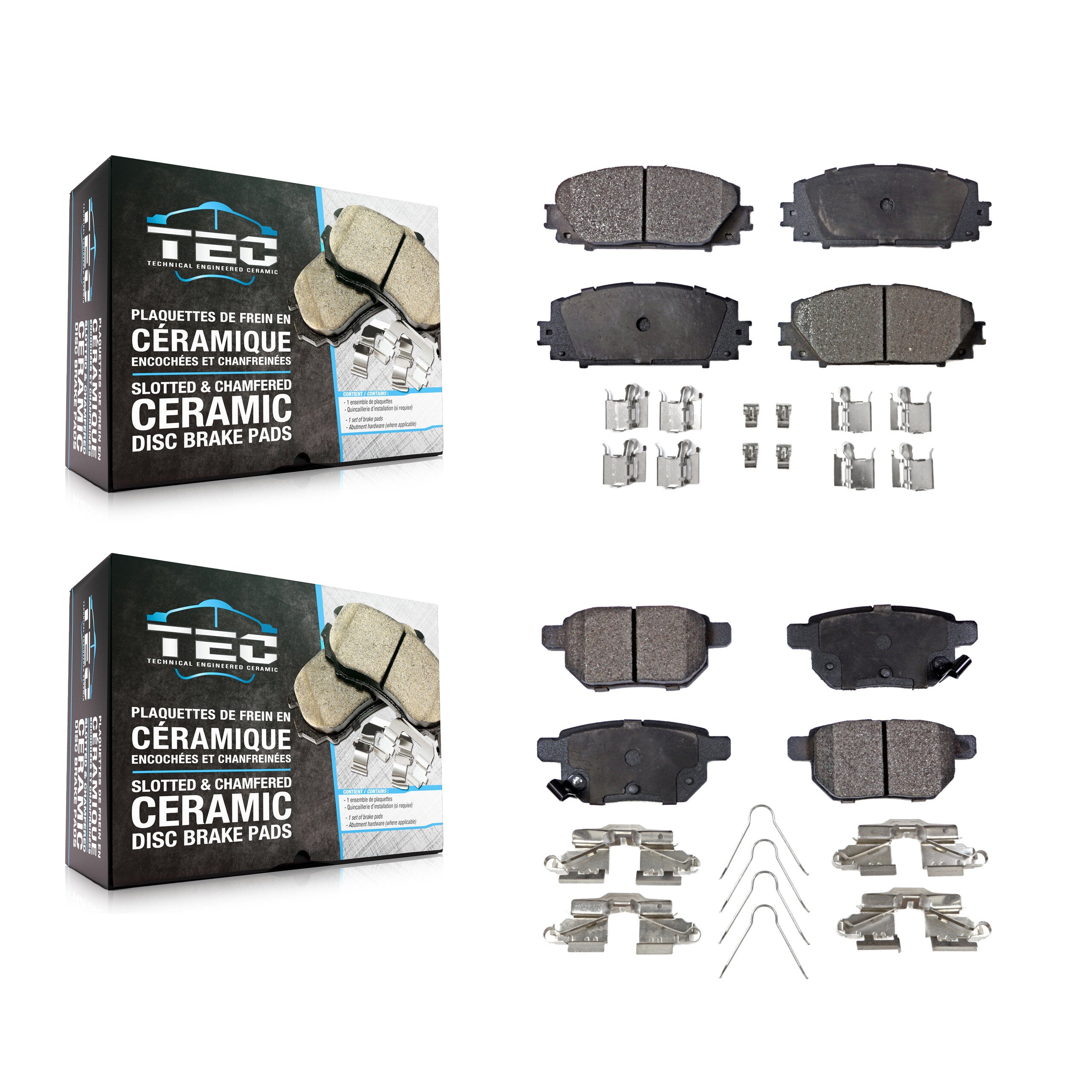TEC KTC-100093 Disc Brake Pad for 2012-2018 Toyota Yaris - Front and Rear