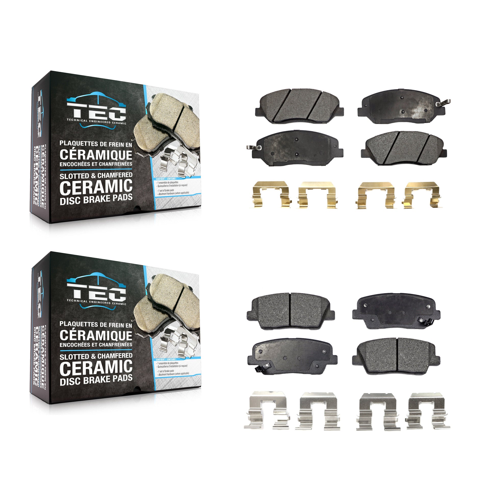 TEC KTC-100097 Disc Brake Pad for 2006-2014 Kia Sedona, Hyundai Genesis and More - Front and Rear