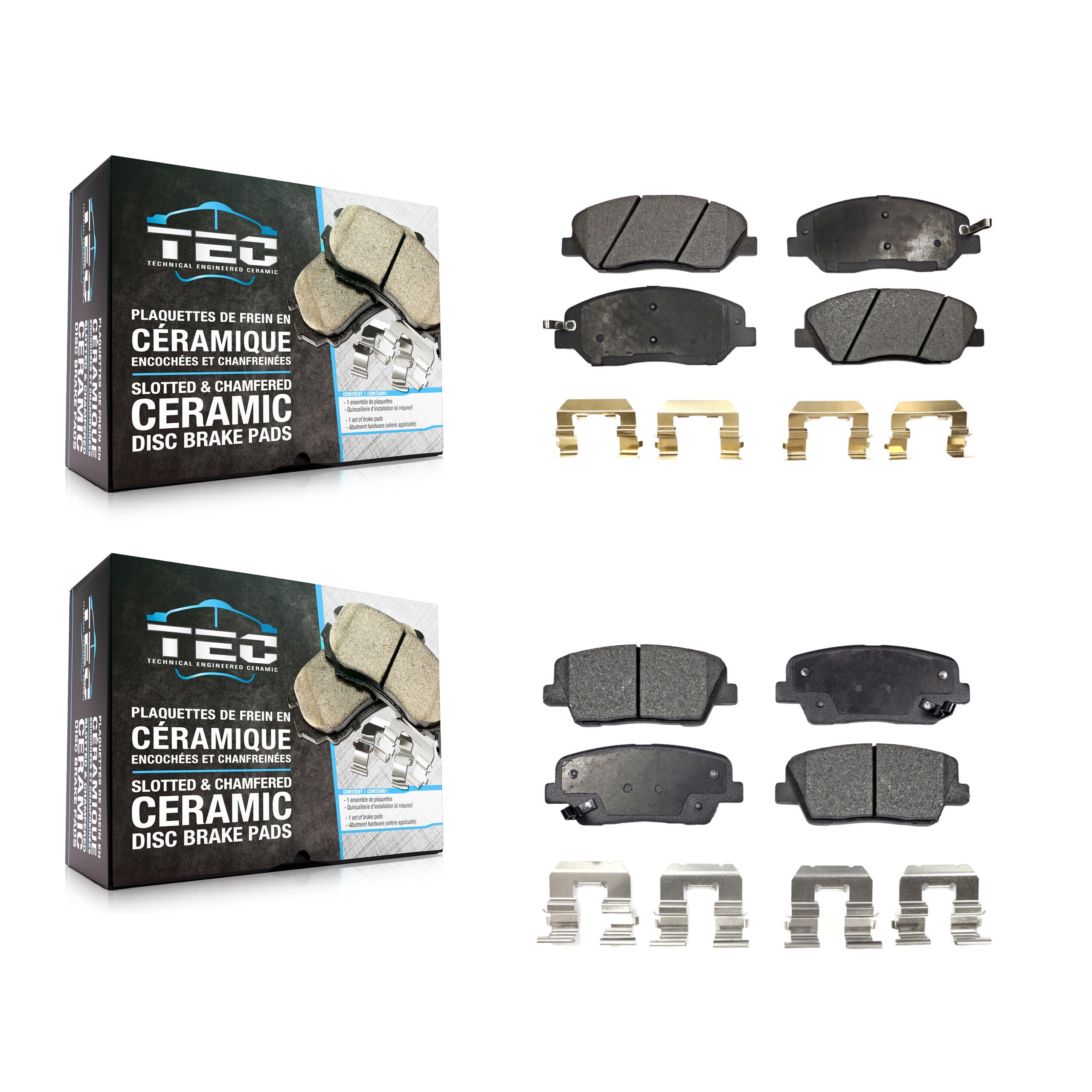 TEC KTC-100097 Disc Brake Pad for 2006-2014 Kia Sedona, Hyundai Genesis and More - Front and Rear