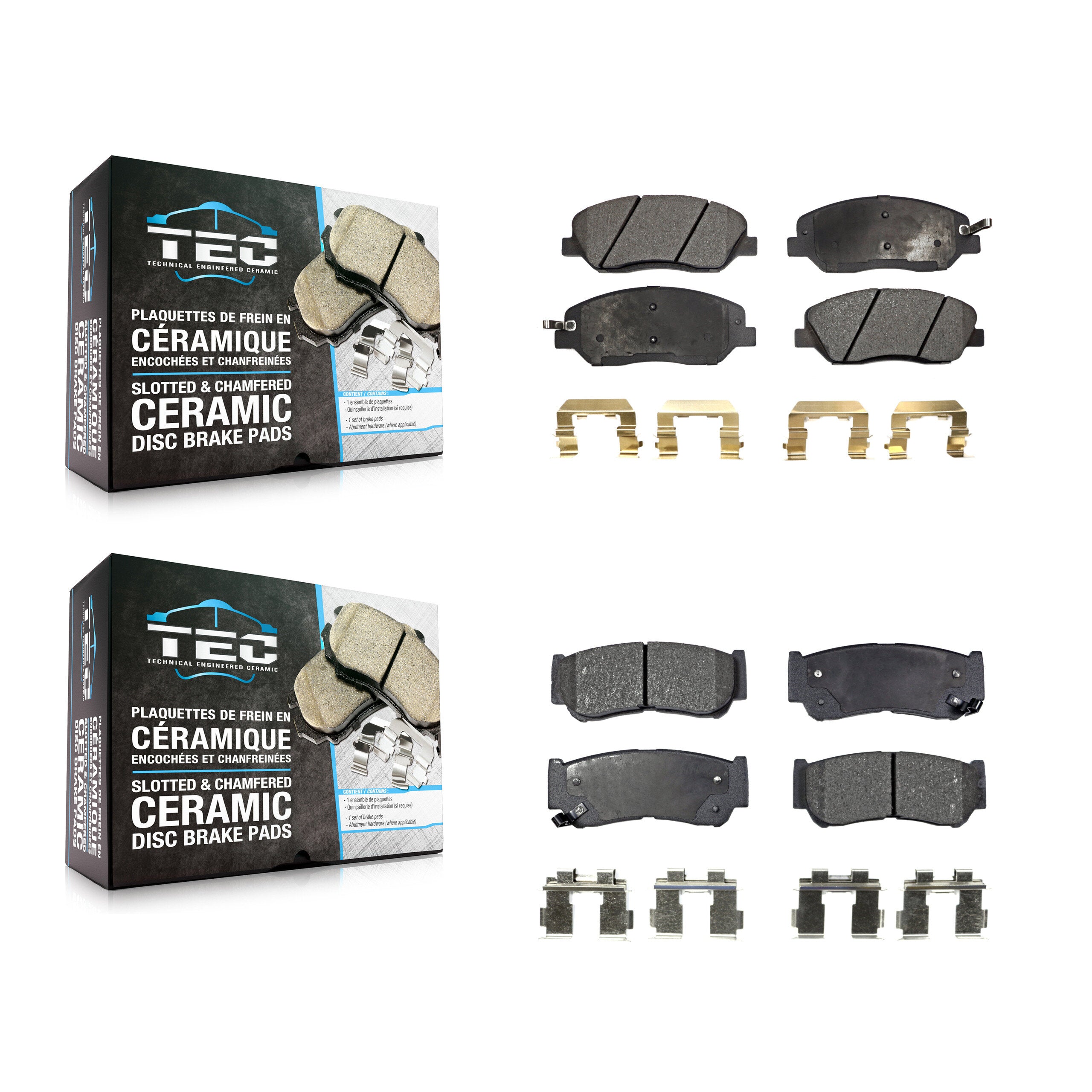 TEC KTC-100098 Disc Brake Pad for 2007-2009 Hyundai Santa Fe - Front and Rear