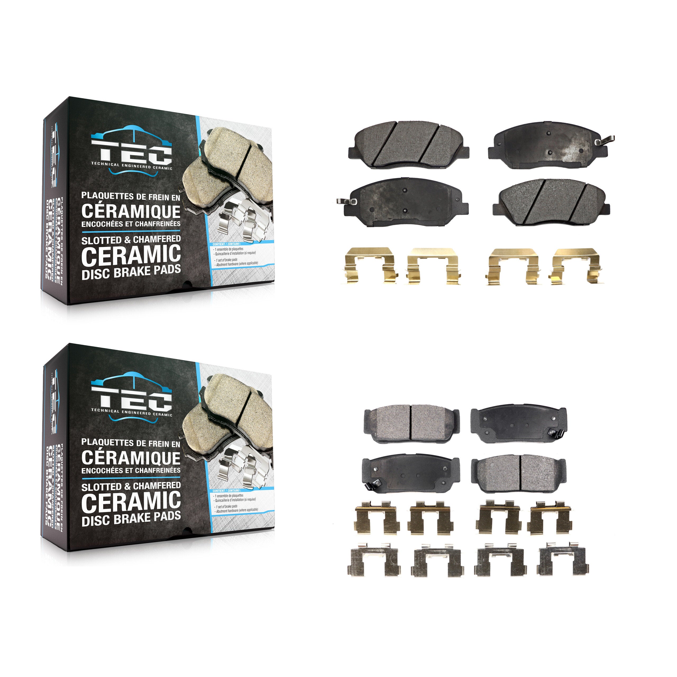 TEC KTC-100100 Disc Brake Pad for 2006-2007 Hyundai Entourage, Kia Sedona - Front and Rear