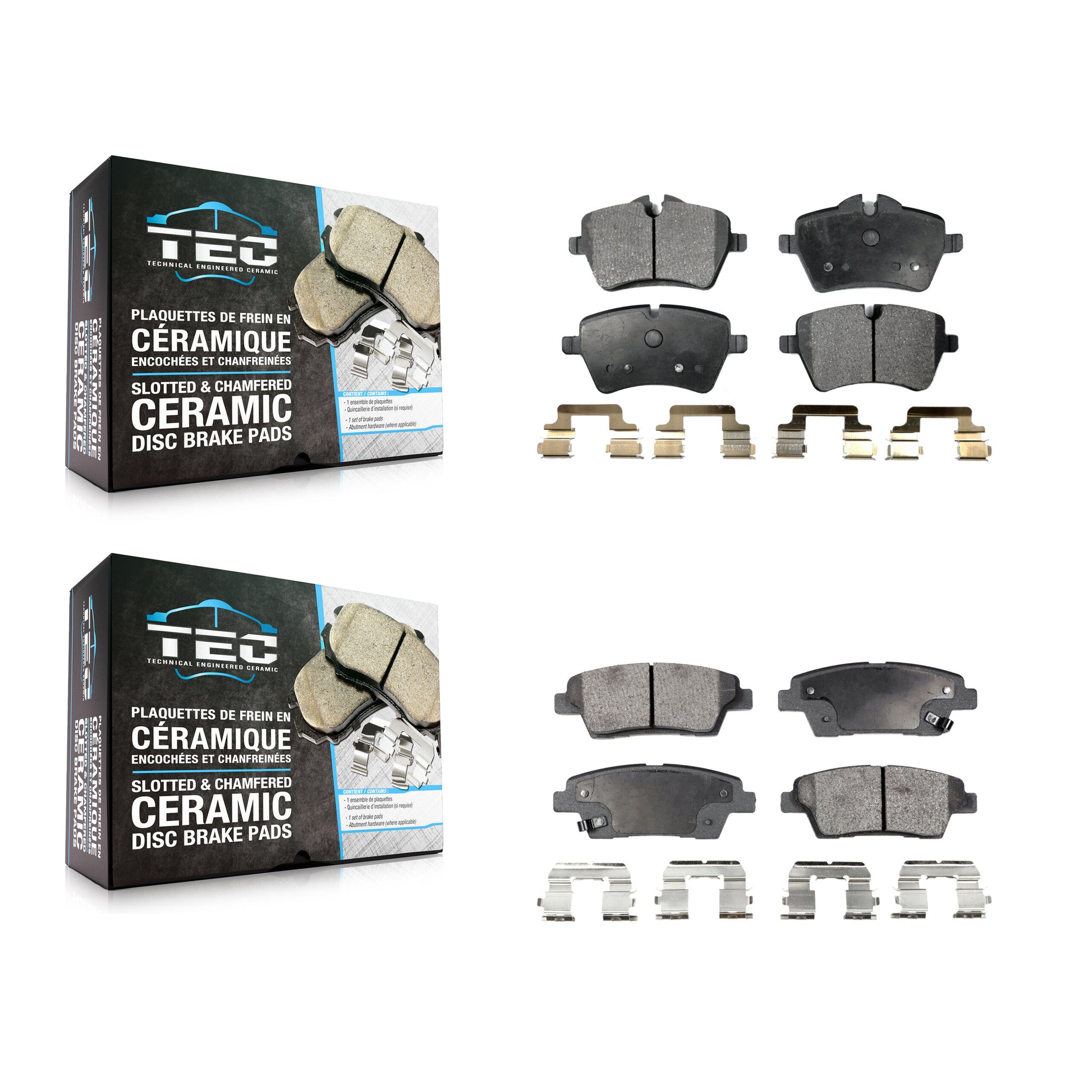 TEC KTC-100102 Disc Brake Pad for 2012-2016 Mini Cooper Paceman, Mini Cooper Countryman - Front and Rear