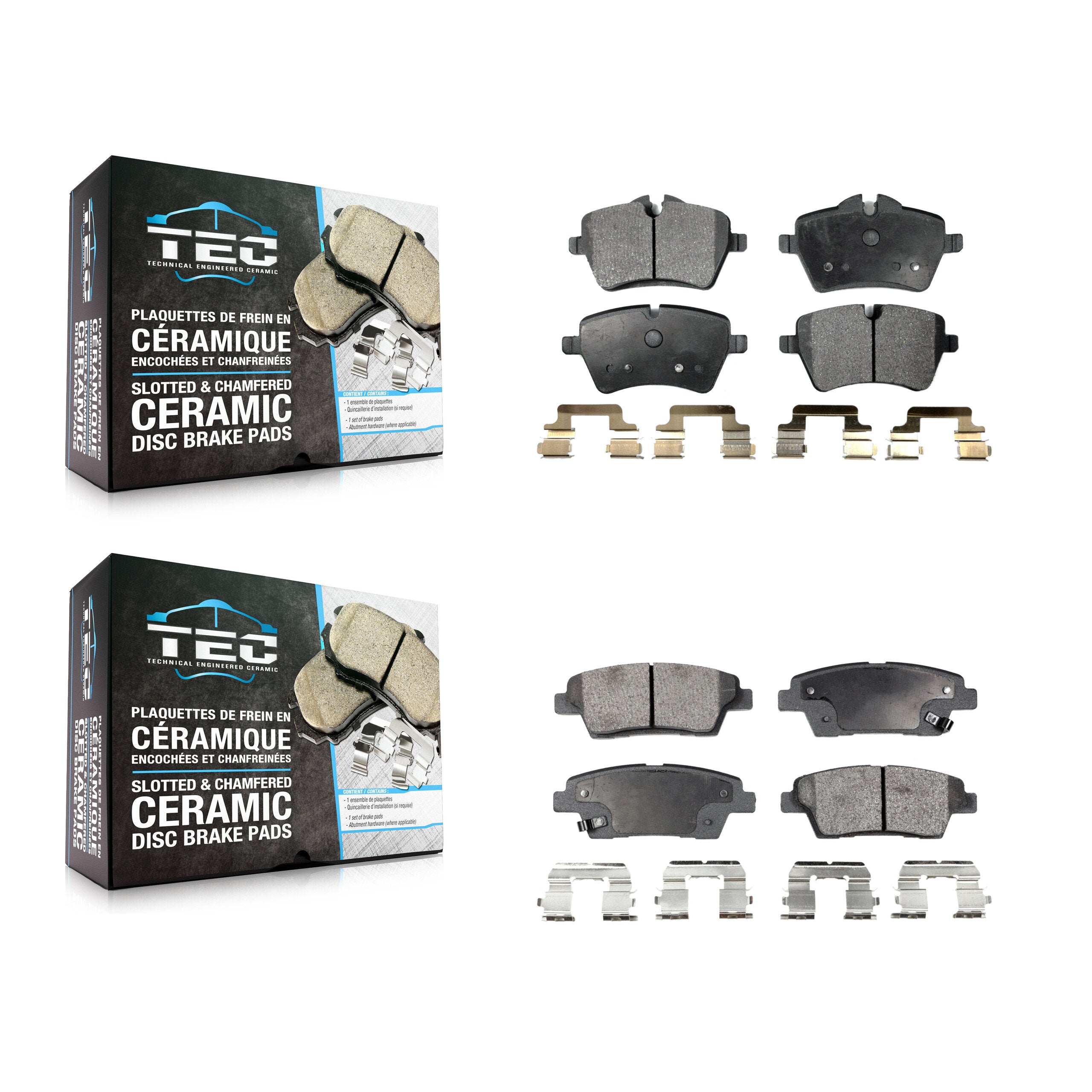 TEC KTC-100102 Disc Brake Pad for 2012-2016 Mini Cooper Paceman, Mini Cooper Countryman - Front and Rear