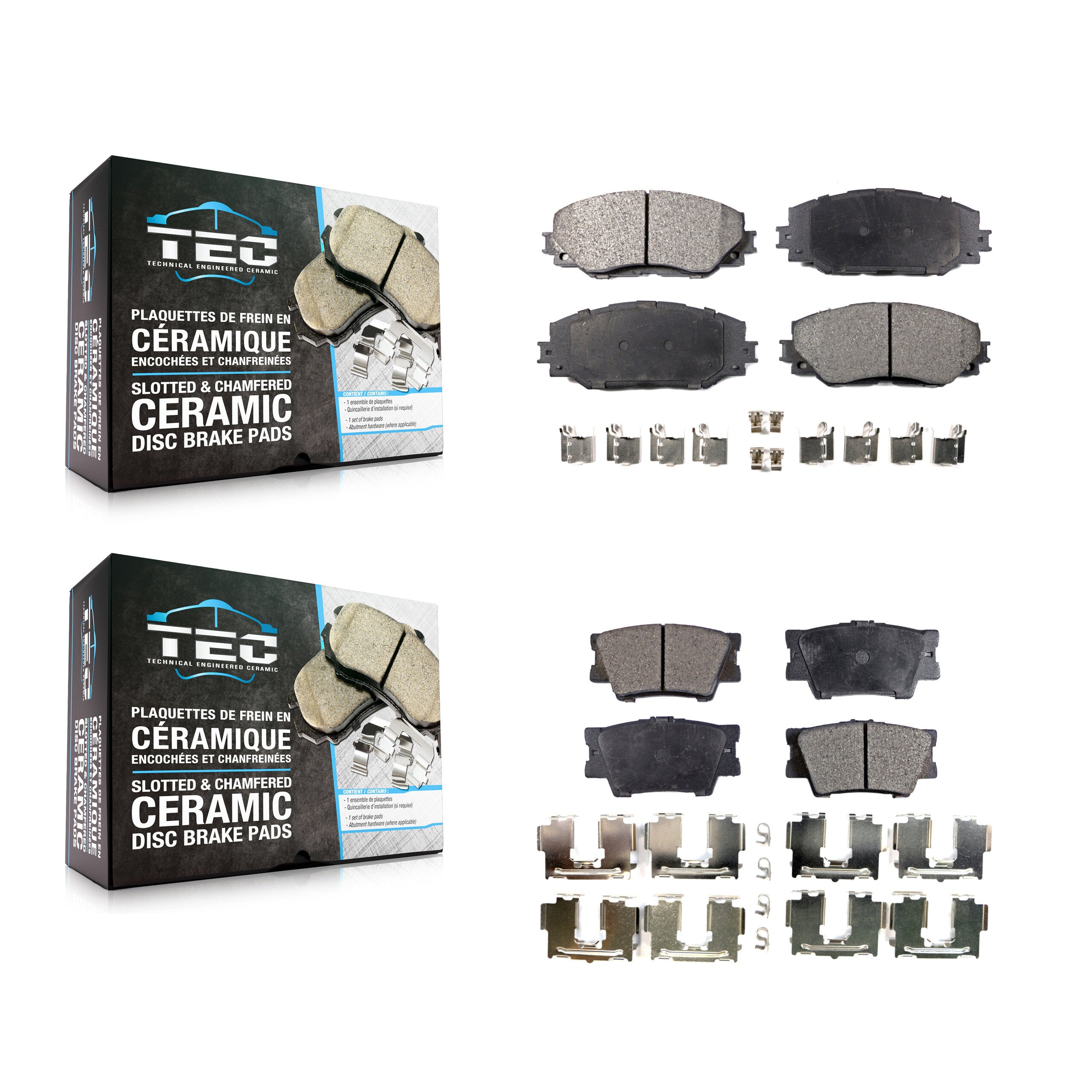 TEC KTC-100105 Disc Brake Pad for 2006-2018 Toyota RAV4, Lexus HS250h - Front and Rear