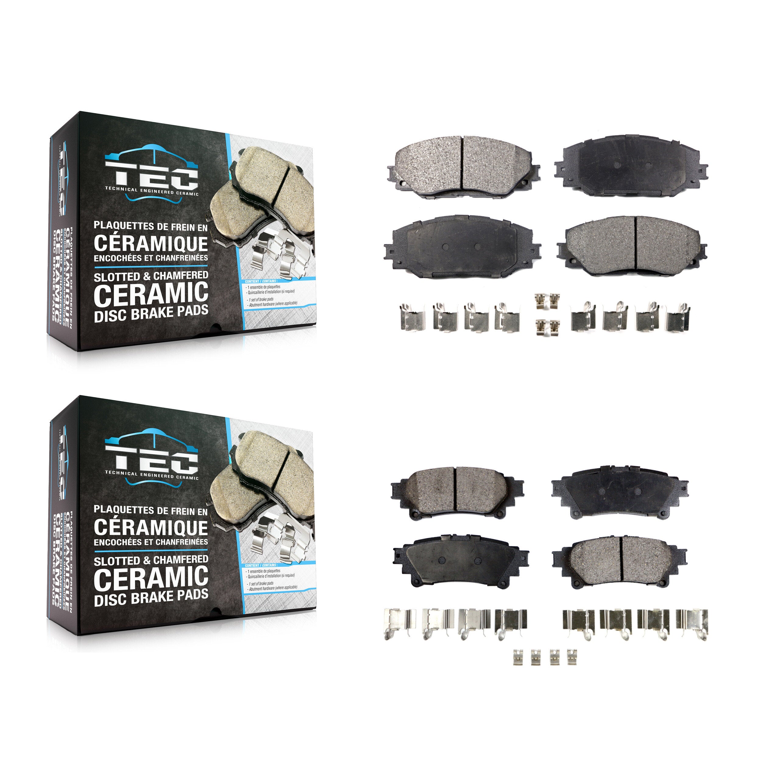 TEC KTC-100106 Disc Brake Pad for 2012-2018 Toyota Prius V - Front and Rear