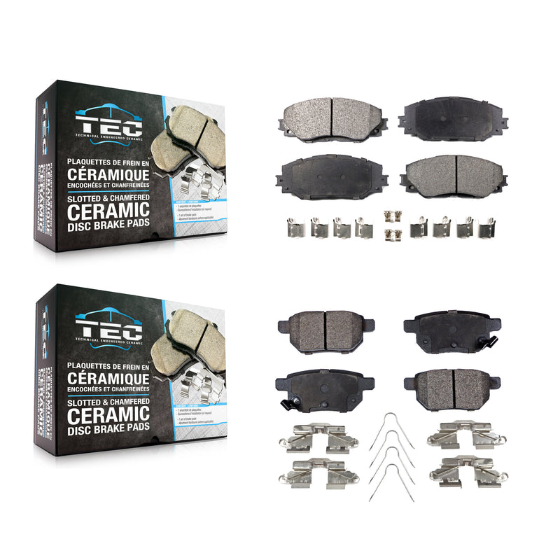 TEC KTC-100107 Disc Brake Pad for 2008-2019 Toyota Corolla, Toyota Matrix and More - Front and Rear