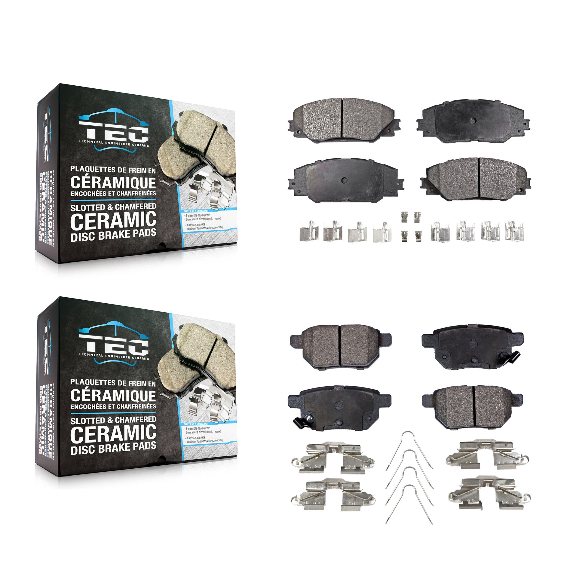 TEC KTC-100109 Disc Brake Pad for 2009-2018 Toyota Corolla iM, Scion iM and More - Front and Rear