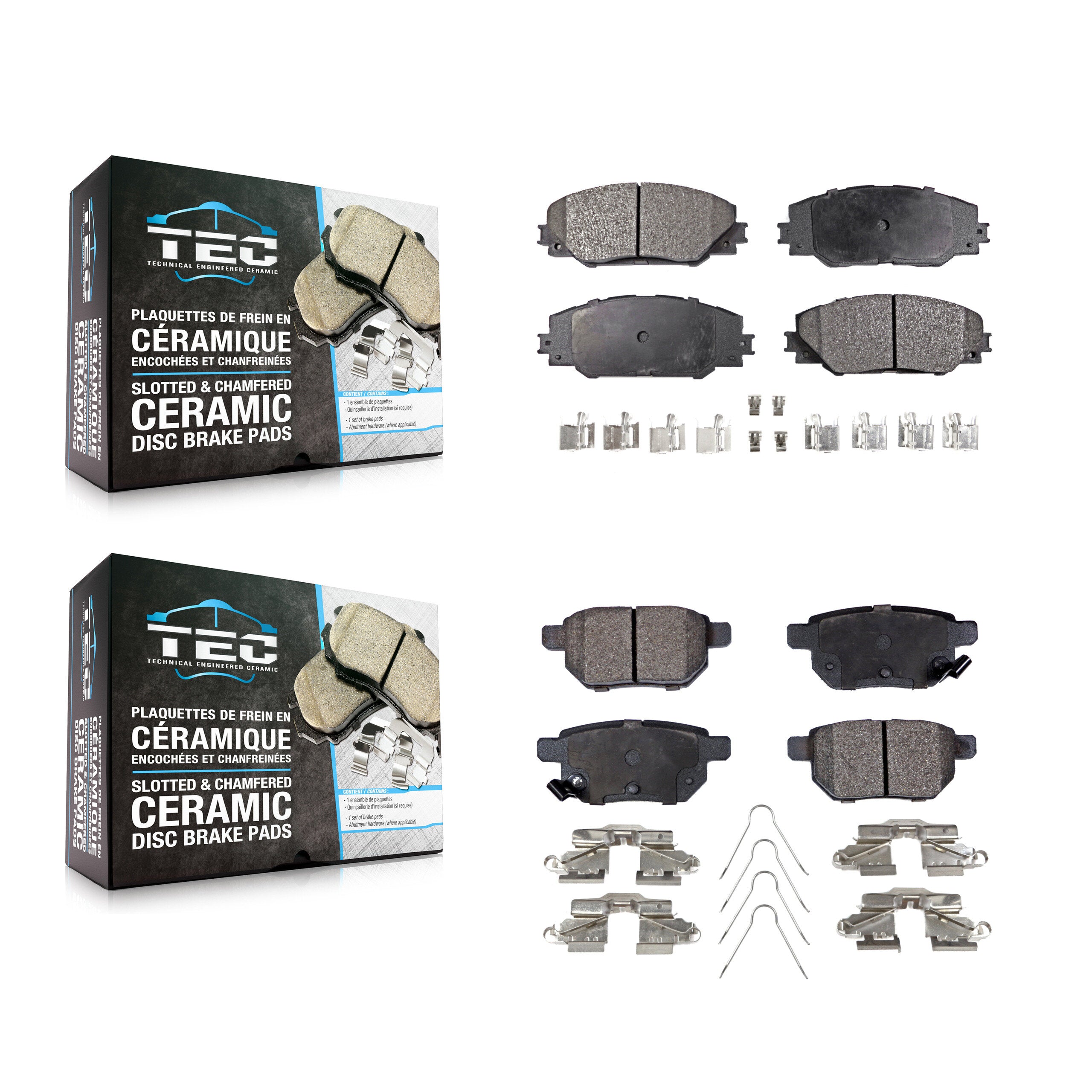 TEC KTC-100109 Disc Brake Pad for 2009-2018 Toyota Corolla iM, Scion iM and More - Front and Rear