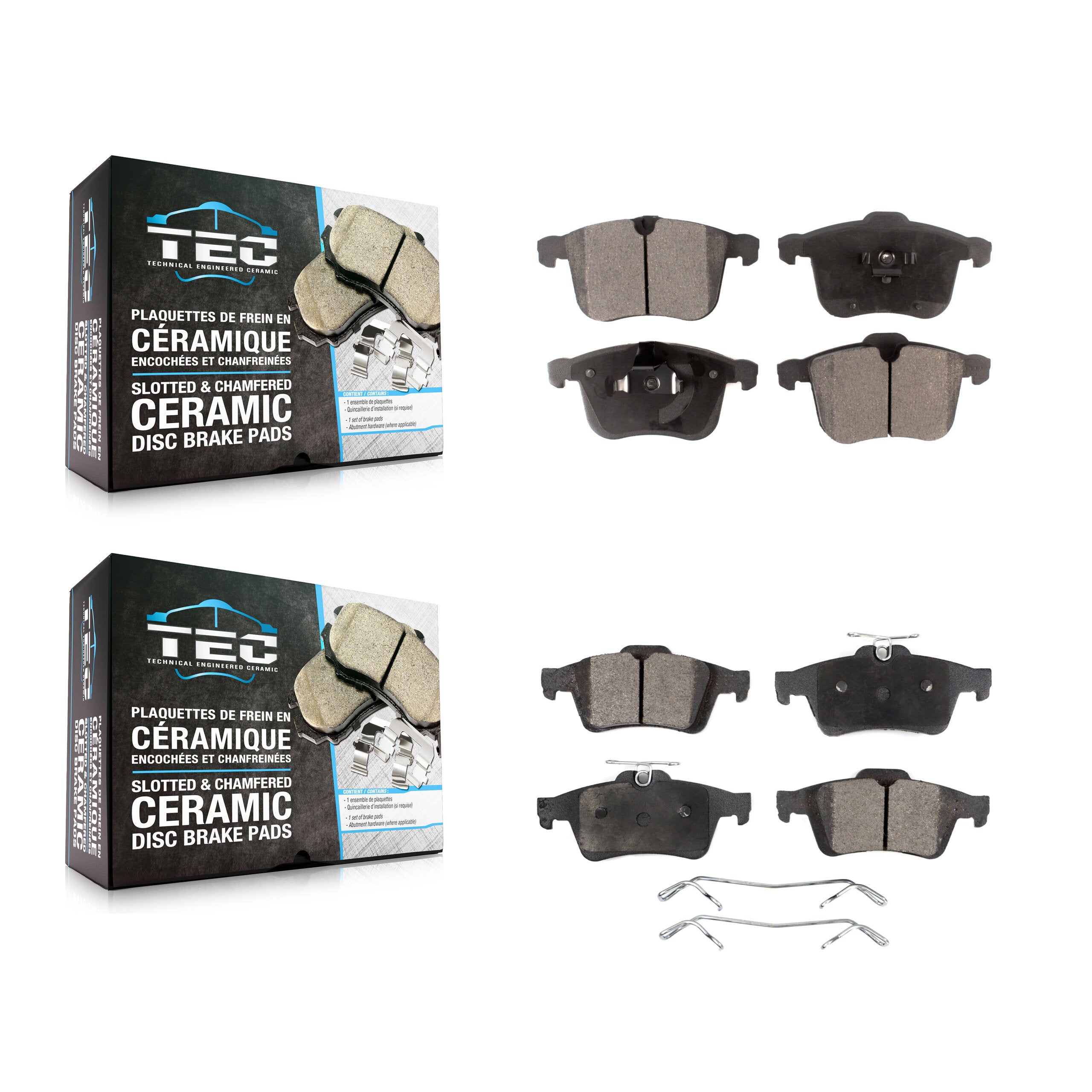 TEC KTC-100113 Disc Brake Pad for 2004-2011 Saab 9-3 - Front and Rear