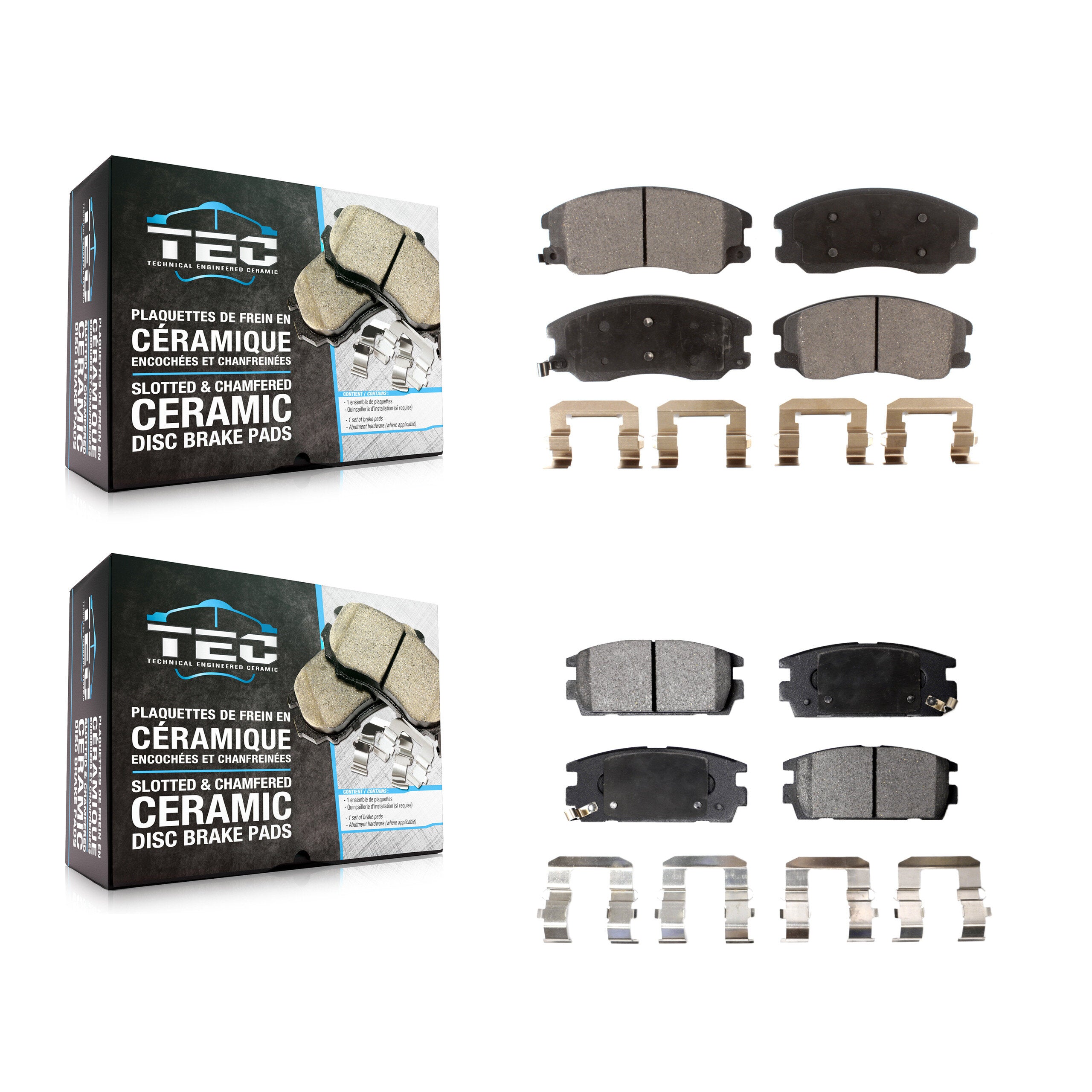 TEC KTC-100116 Disc Brake Pad for 2007-2015 Chevrolet Captiva Sport, Saturn Vue and More - Front and Rear