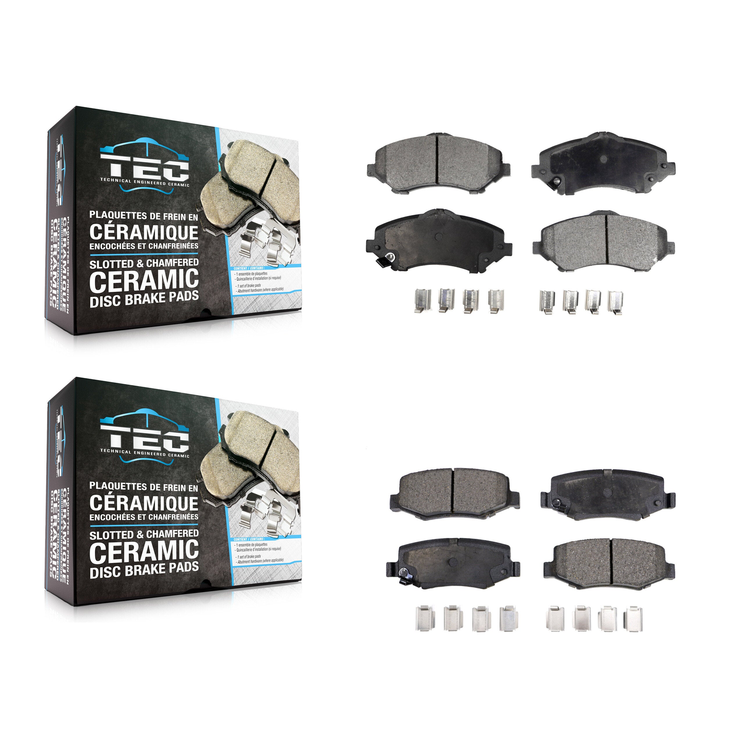 TEC KTC-100117 Disc Brake Pad for 2007-2018 Jeep Wrangler JK, Jeep Liberty and More - Front and Rear