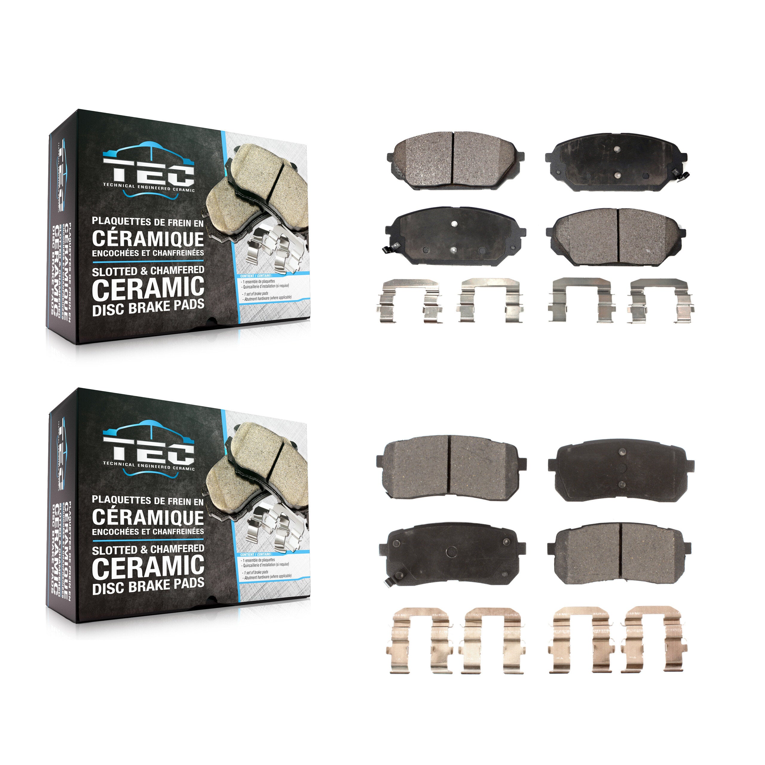 TEC KTC-100129 Disc Brake Pad for 2007-2012 Hyundai Veracruz - Front and Rear