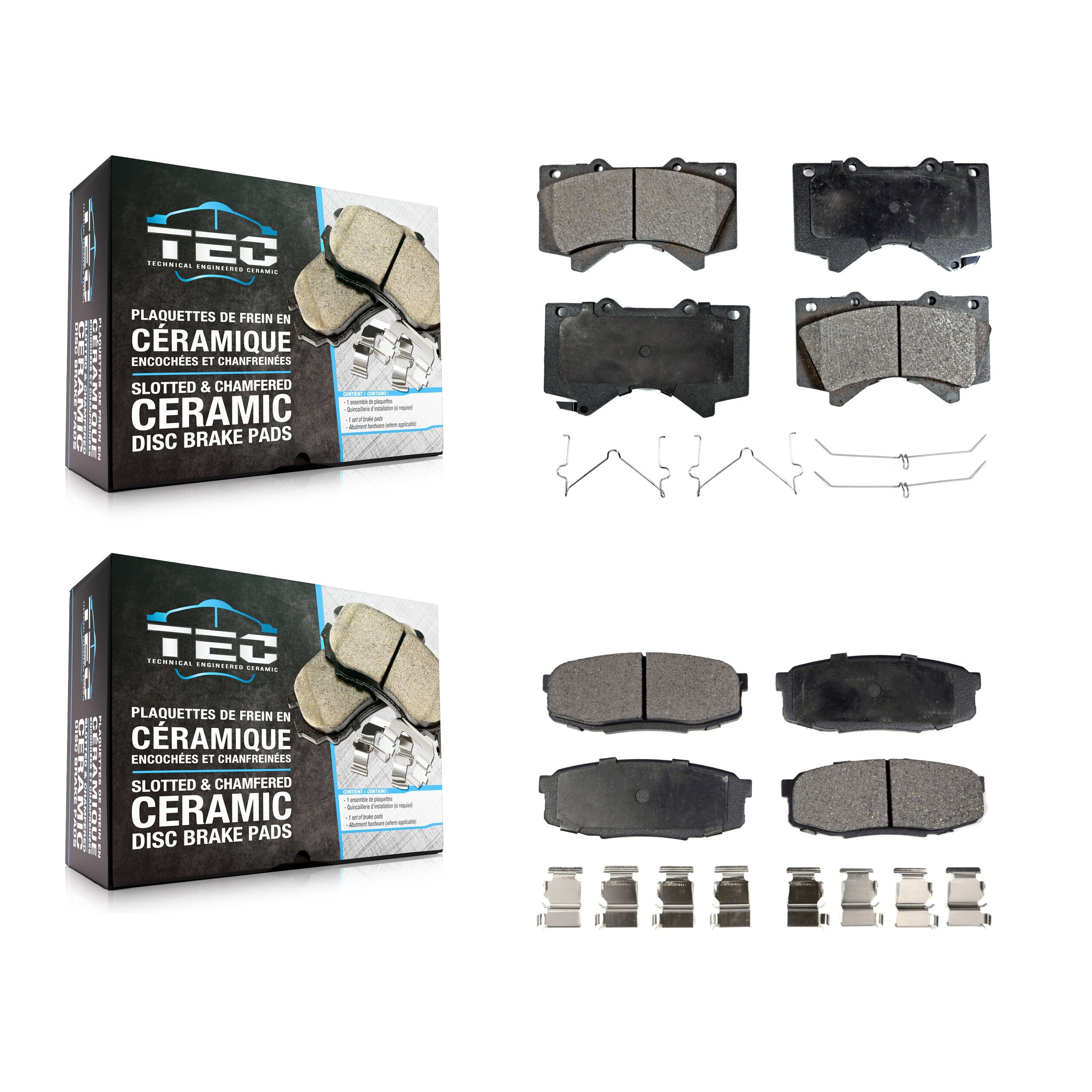 TEC KTC-100130 Disc Brake Pad for 2007-2022 Lexus LX570, Toyota Land Cruiser and More - Front and Rear