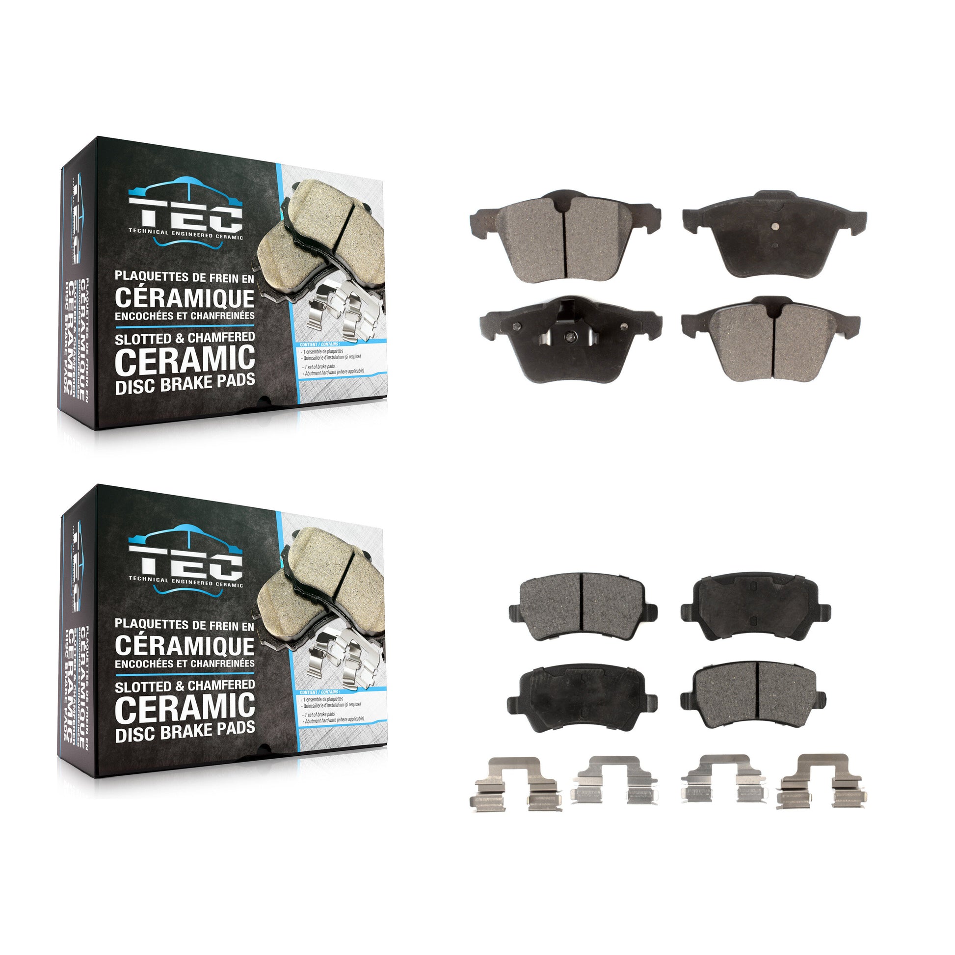 TEC KTC-100131 Disc Brake Pad for 2007-2018 Volvo S60, Volvo V60 and More - Front and Rear