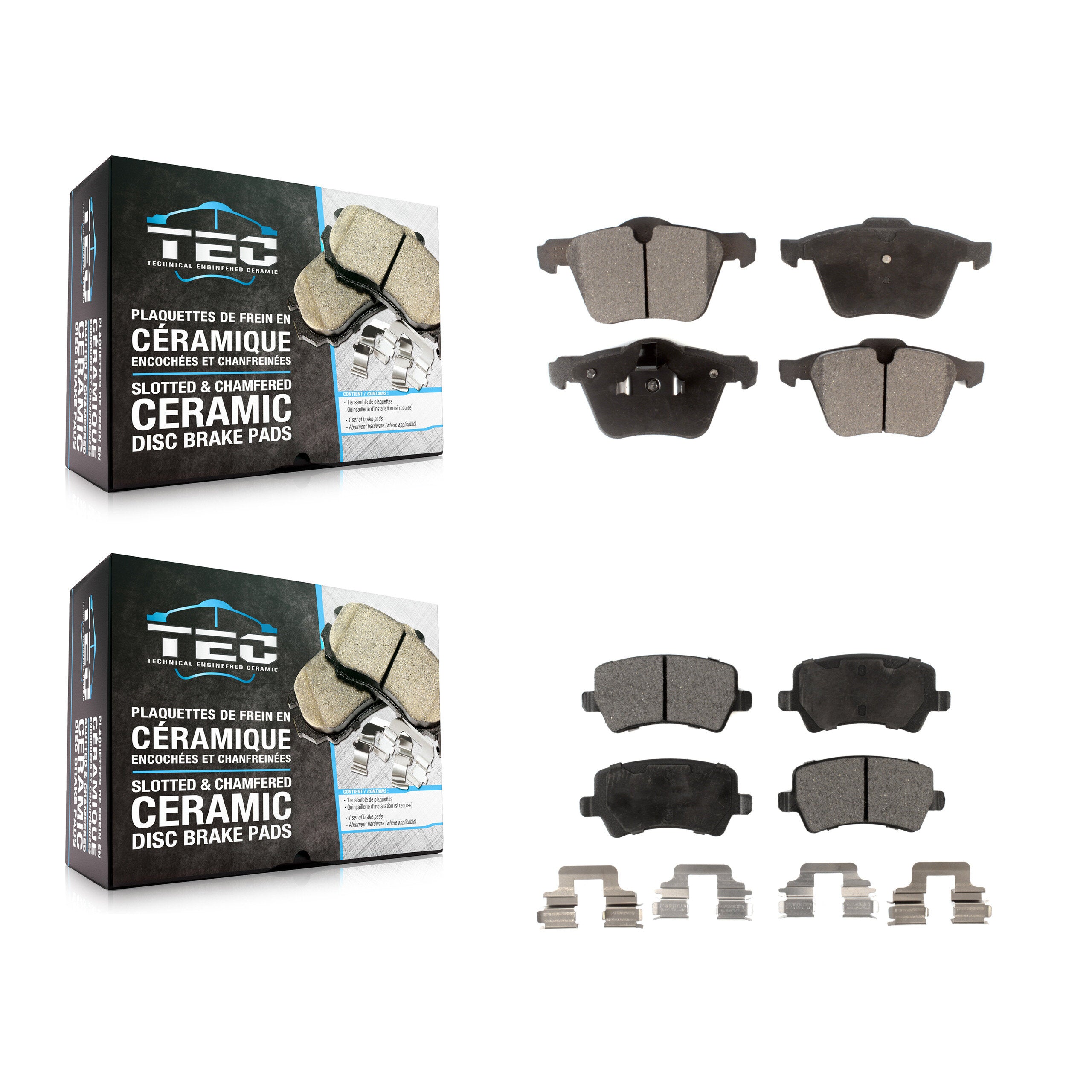 TEC KTC-100131 Disc Brake Pad for 2007-2018 Volvo S60, Volvo V60 and More - Front and Rear