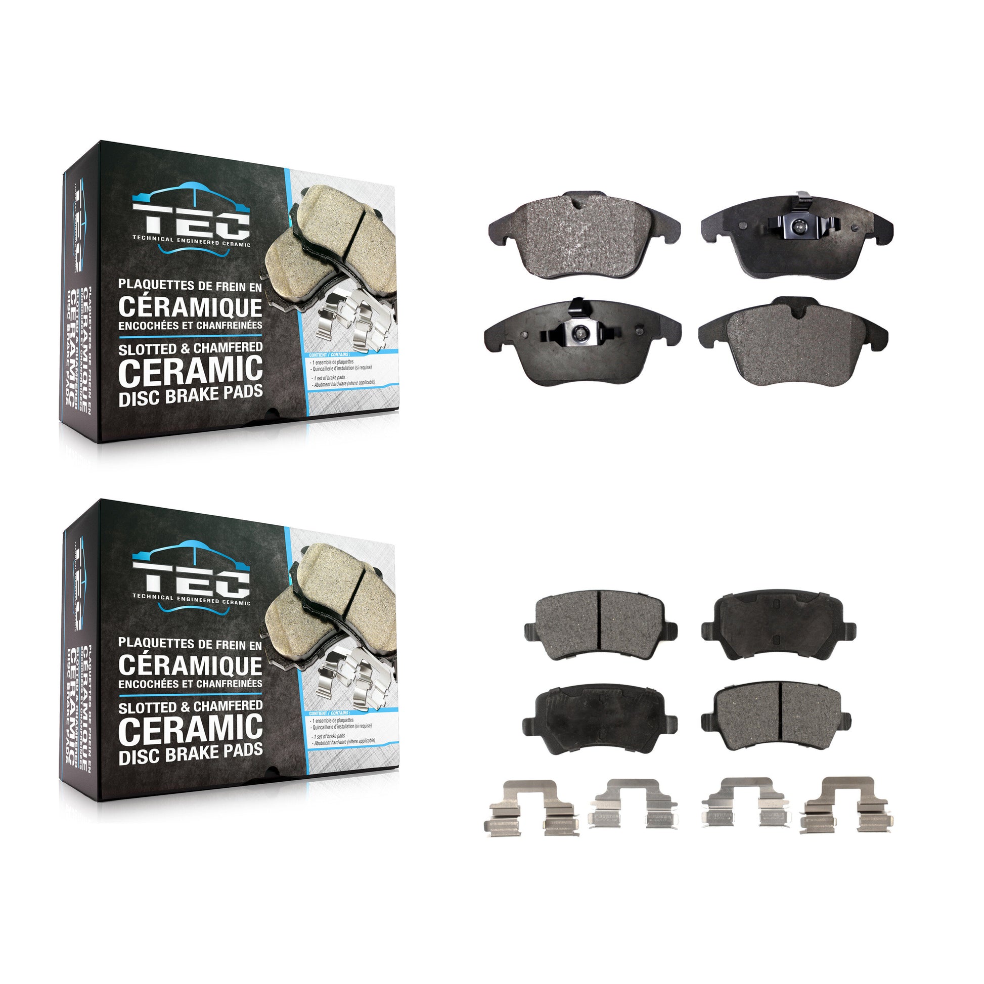 TEC KTC-100133 Disc Brake Pad for 2008-2018 Volvo S60, Volvo V60 and More - Front and Rear