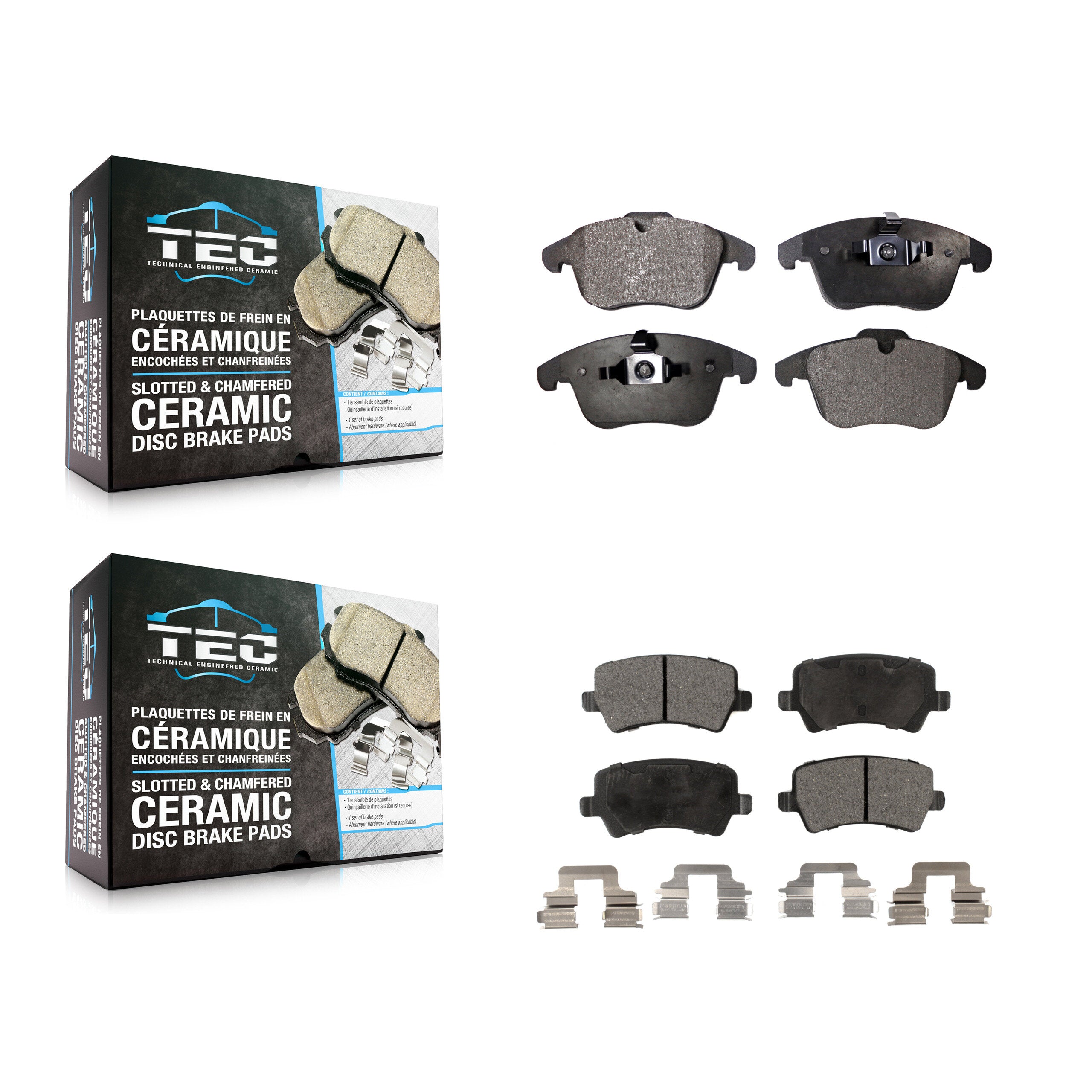TEC KTC-100133 Disc Brake Pad for 2008-2018 Volvo S60, Volvo V60 and More - Front and Rear