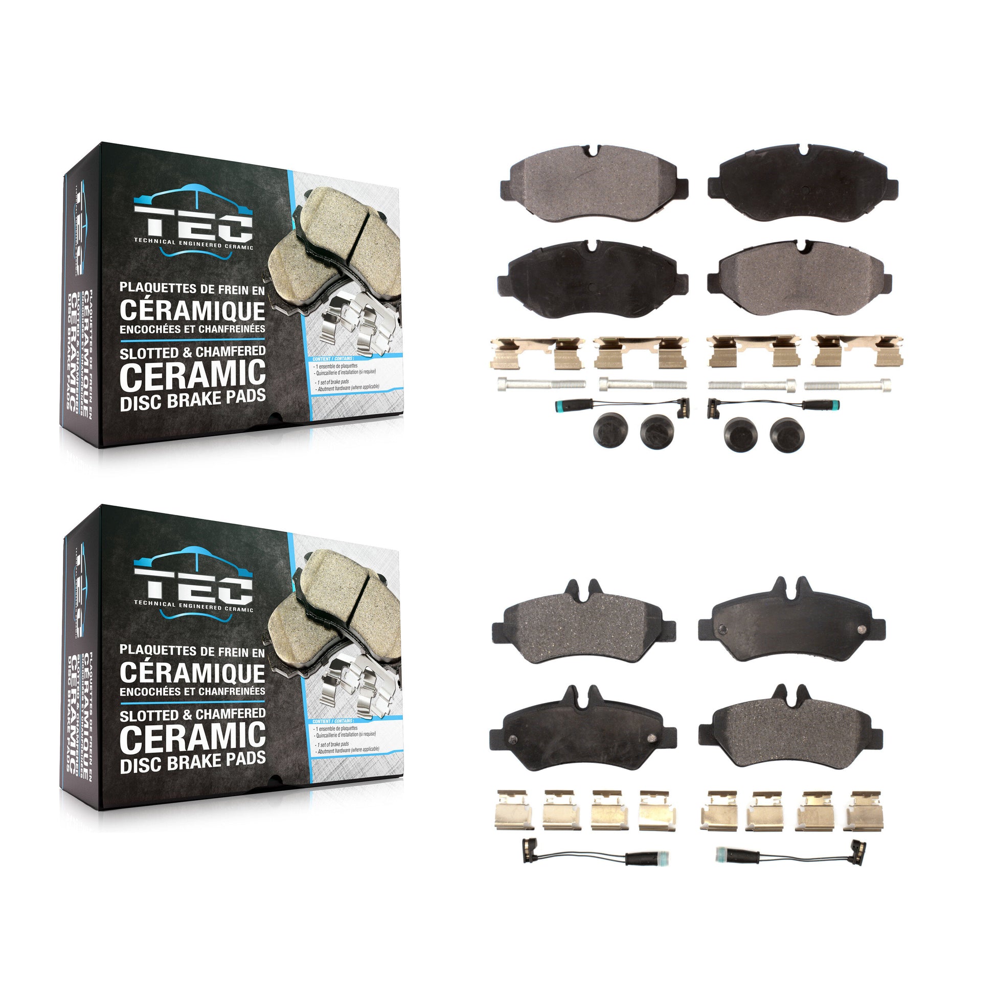 TEC KTC-100137 Disc Brake Pad for 2007-2018 Mercedes-Benz Sprinter 2500, Dodge Sprinter 2500, Freightliner Sprinter 2500 - Front and Rear