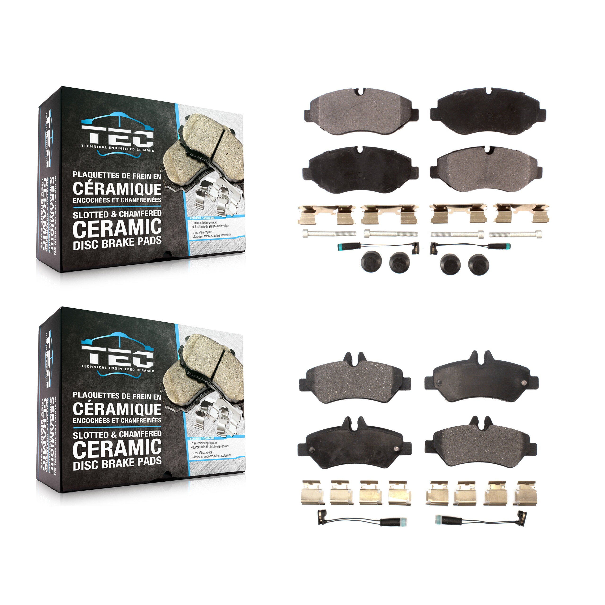 TEC KTC-100137 Disc Brake Pad for 2007-2018 Mercedes-Benz Sprinter 2500, Dodge Sprinter 2500, Freightliner Sprinter 2500 - Front and Rear