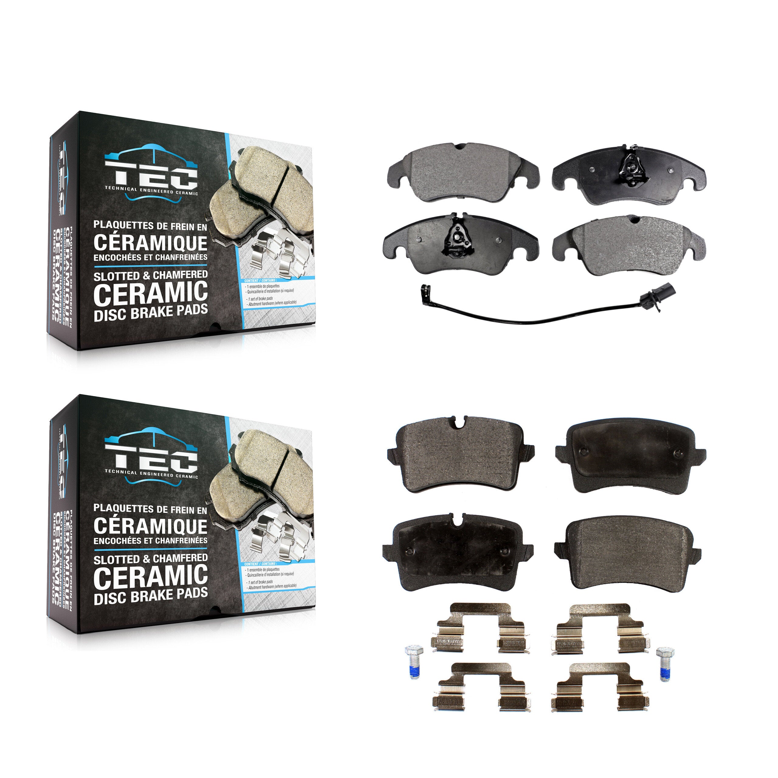TEC KTC-100139 Disc Brake Pad for 2012-2015 Audi A6 Quattro, Audi A7 Quattro, Audi A6 - Front and Rear
