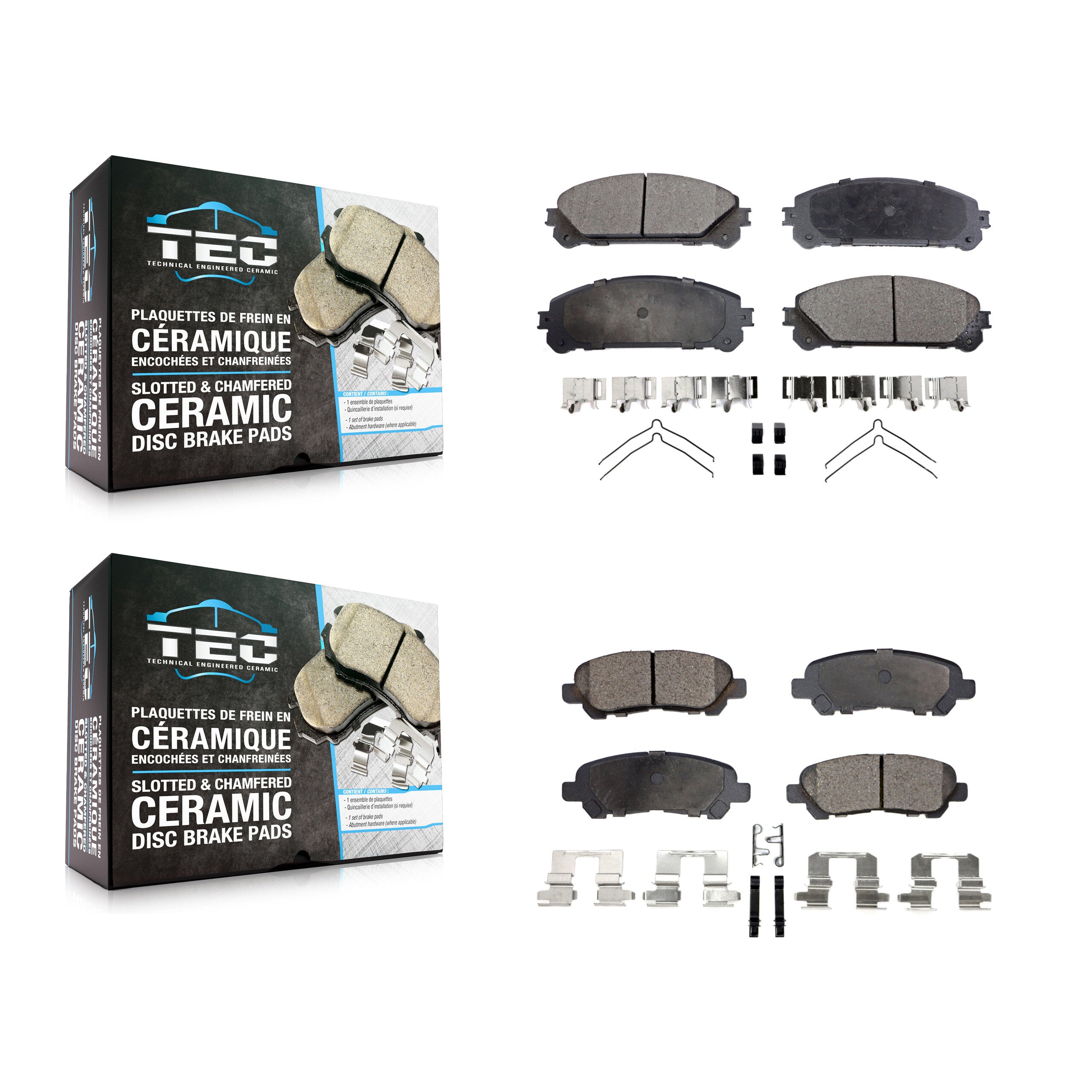 TEC KTC-100140 Disc Brake Pad for 2008-2014 Toyota Highlander - Front and Rear