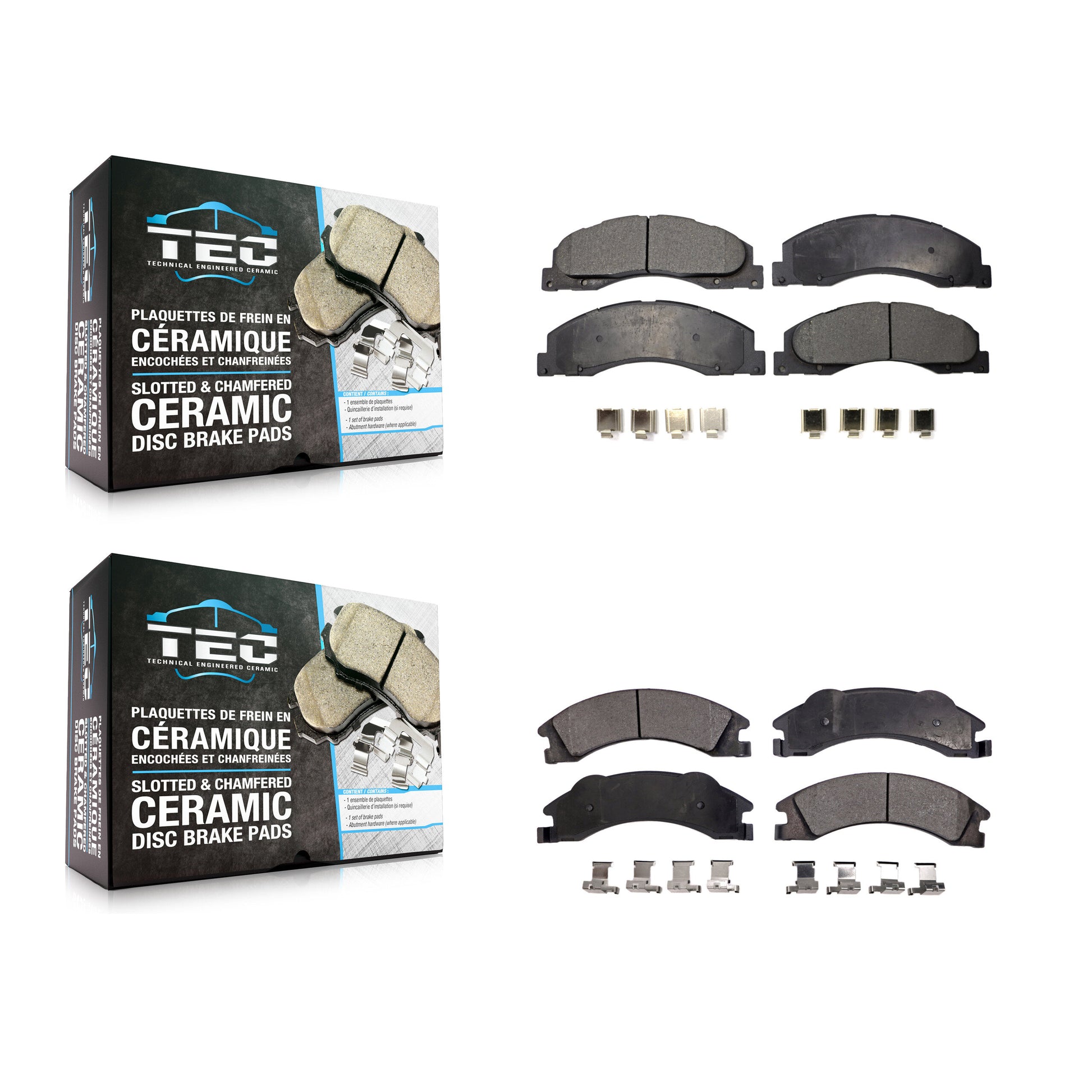 TEC KTC-100143 Disc Brake Pad for 2008-2023 Ford E-350 Super Duty, Ford E-450 Super Duty and More - Front and Rear