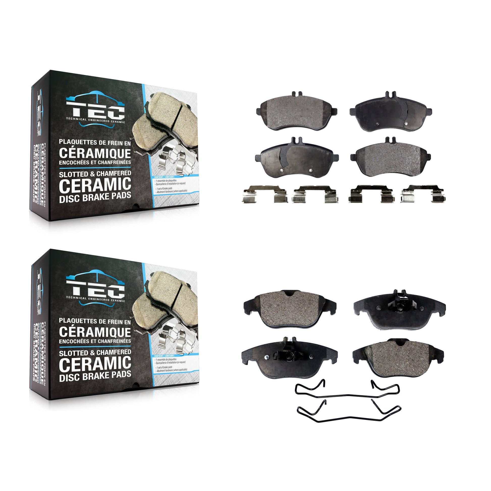 TEC KTC-100150 Disc Brake Pad for 2008-2015 Mercedes-Benz C250, Mercedes-Benz C230, Mercedes-Benz C300 - Front and Rear