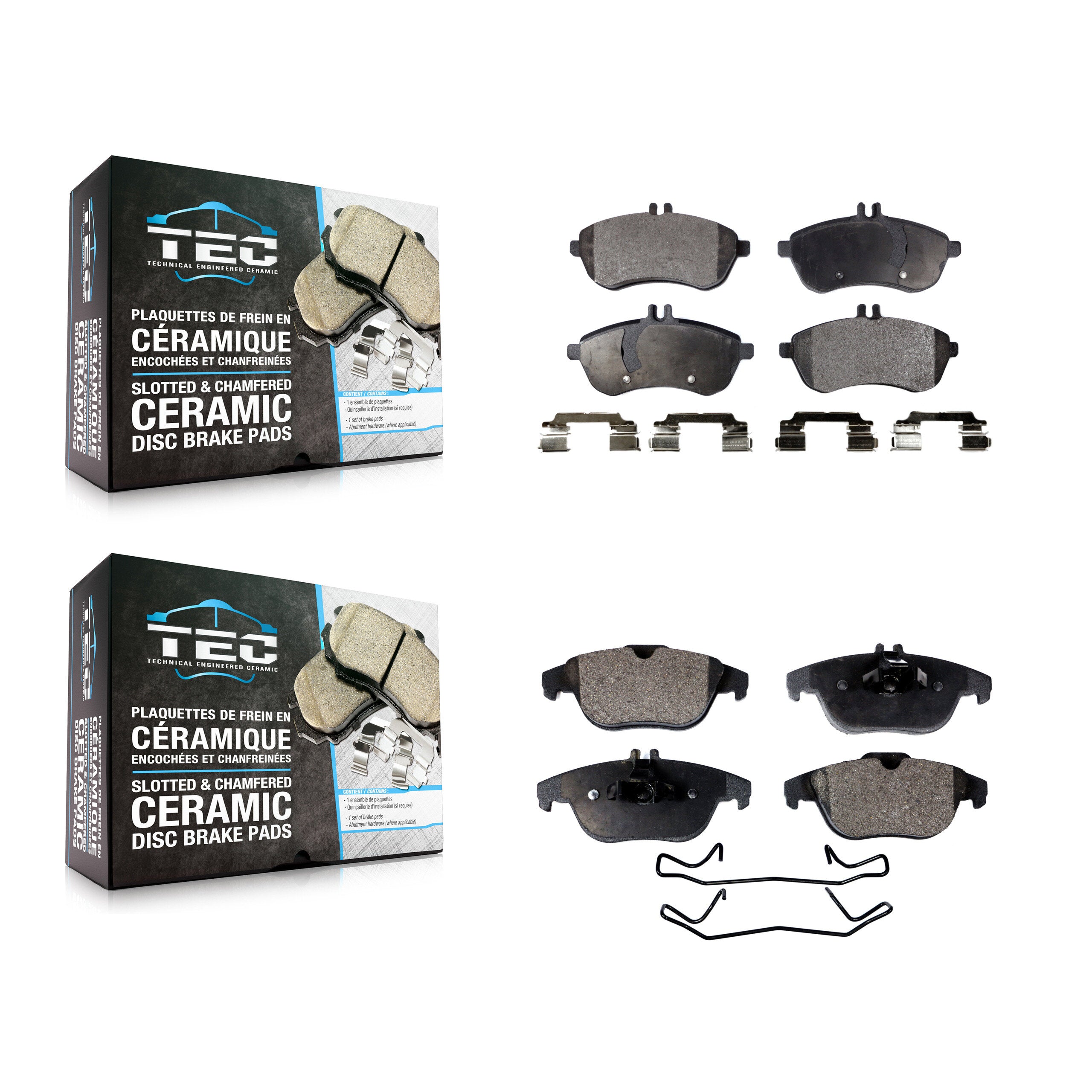 TEC KTC-100150 Disc Brake Pad for 2008-2015 Mercedes-Benz C250, Mercedes-Benz C230, Mercedes-Benz C300 - Front and Rear