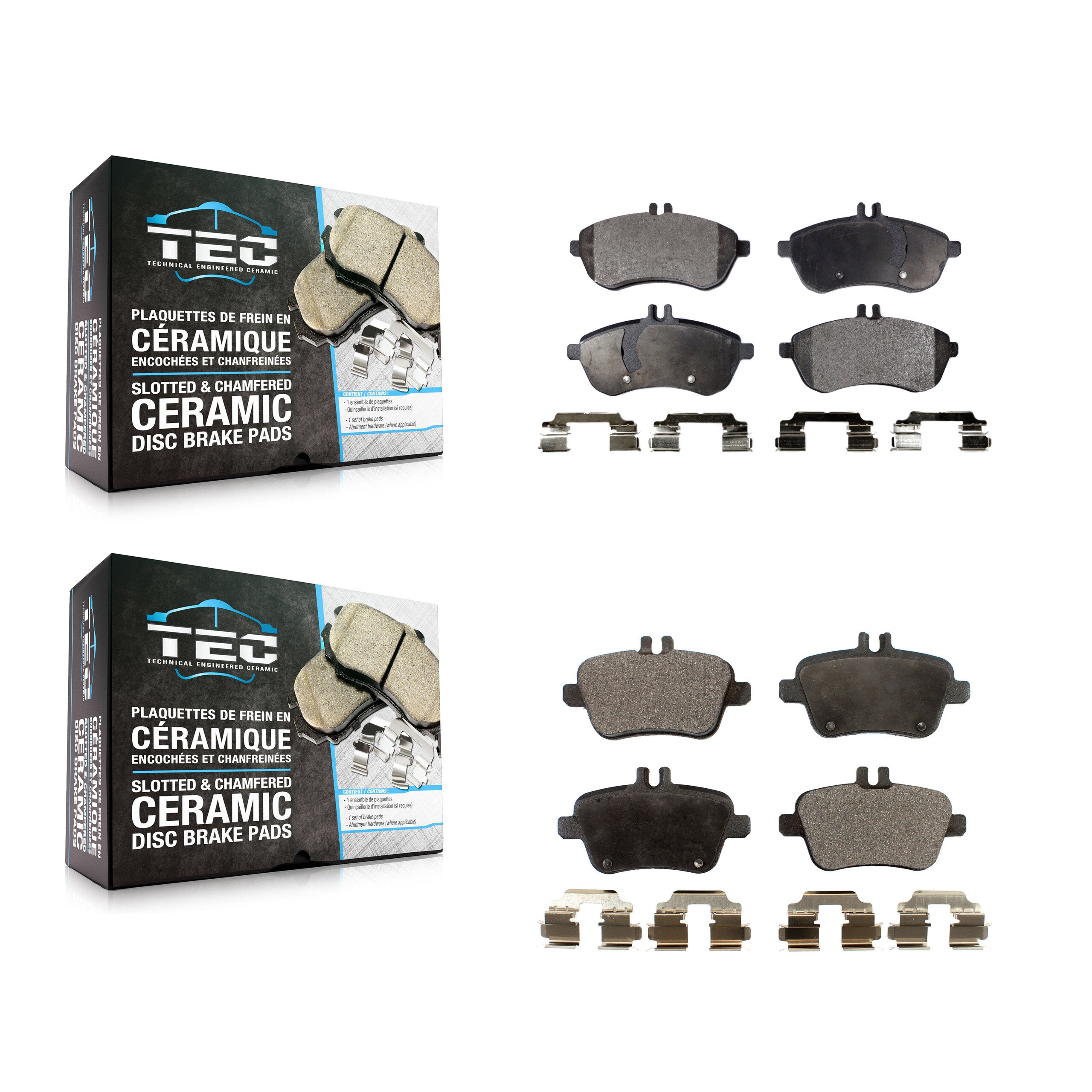 TEC KTC-100151 Disc Brake Pad for 2012-2015 Mercedes-Benz SLK250 - Front and Rear