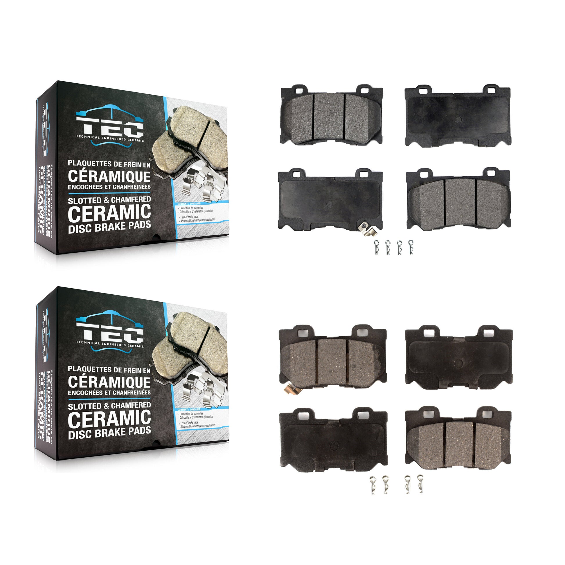 TEC KTC-100155 Disc Brake Pad for 2008-2013 INFINITI FX50, INFINITI G37 - Front and Rear