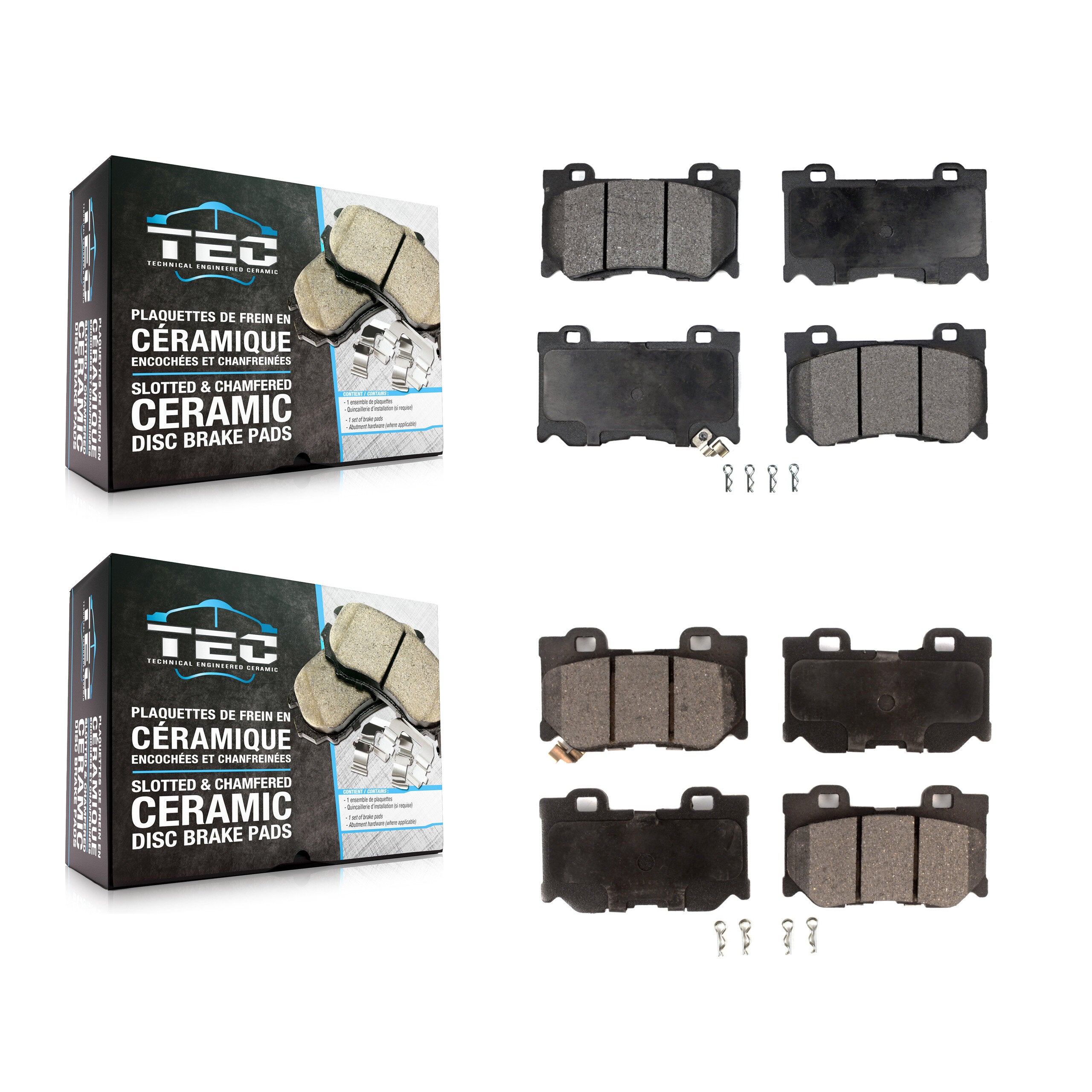 TEC KTC-100155 Disc Brake Pad for 2008-2013 INFINITI FX50, INFINITI G37 - Front and Rear