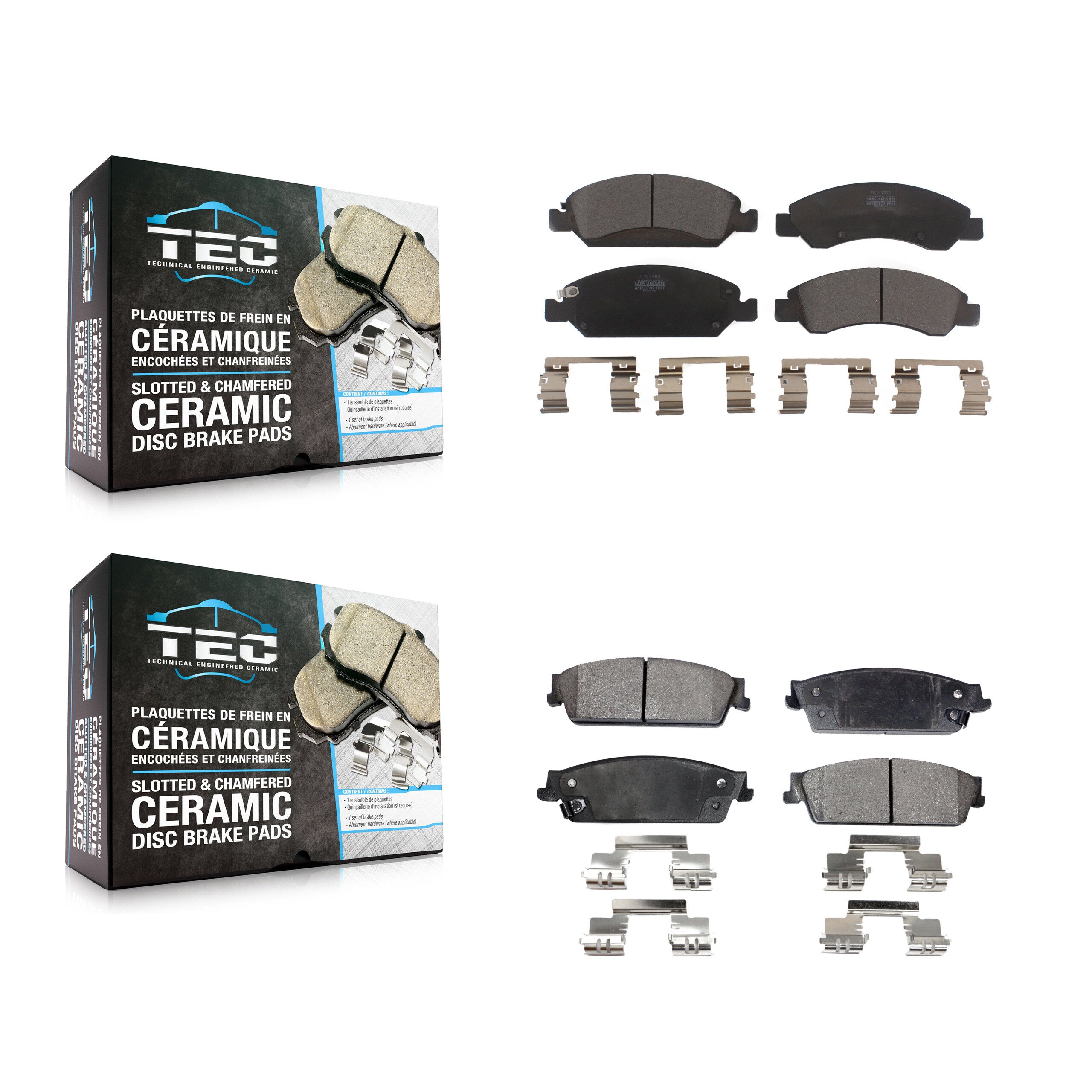 TEC KTC-100158 Disc Brake Pad for 2007-2014 Cadillac Escalade, Cadillac Escalade ESV and More - Front and Rear