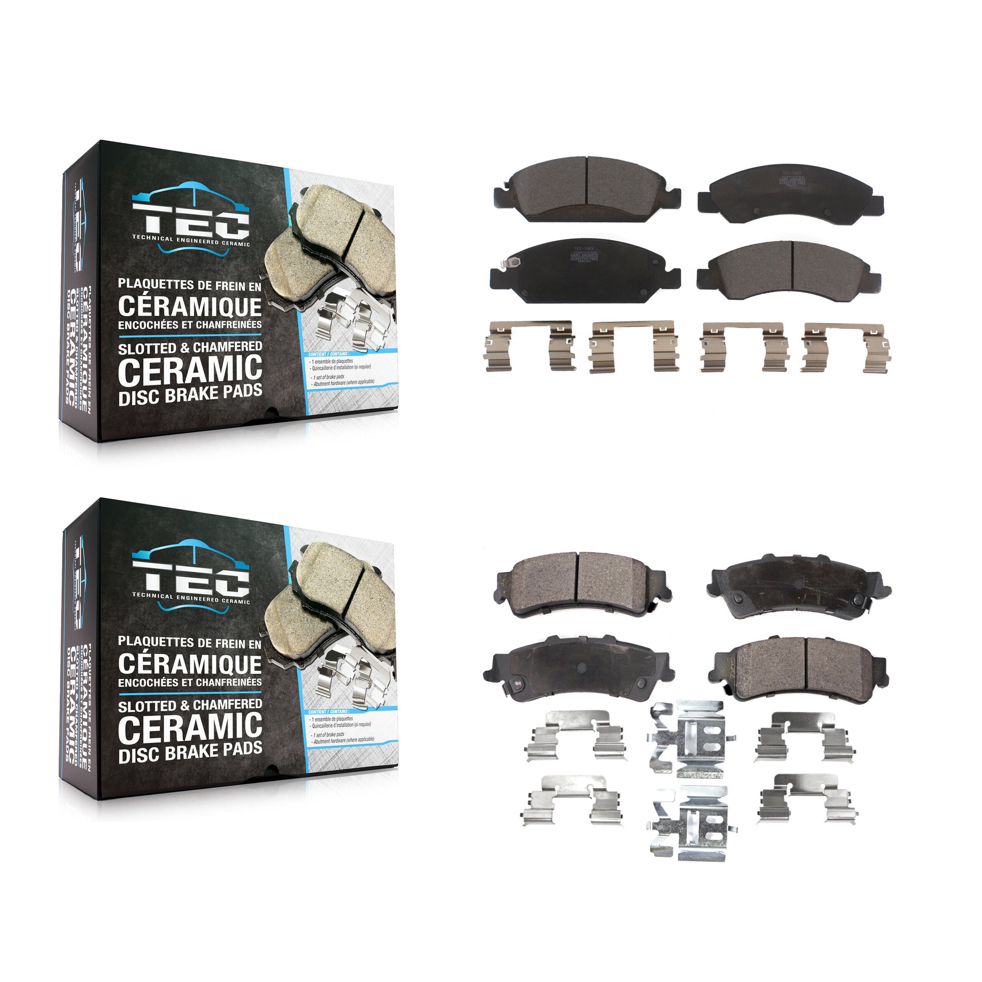 TEC KTC-100160 Disc Brake Pad for 2005-2007 Chevrolet Silverado 1500 Classic, GMC Sierra 1500 Classic and More - Front and Rear