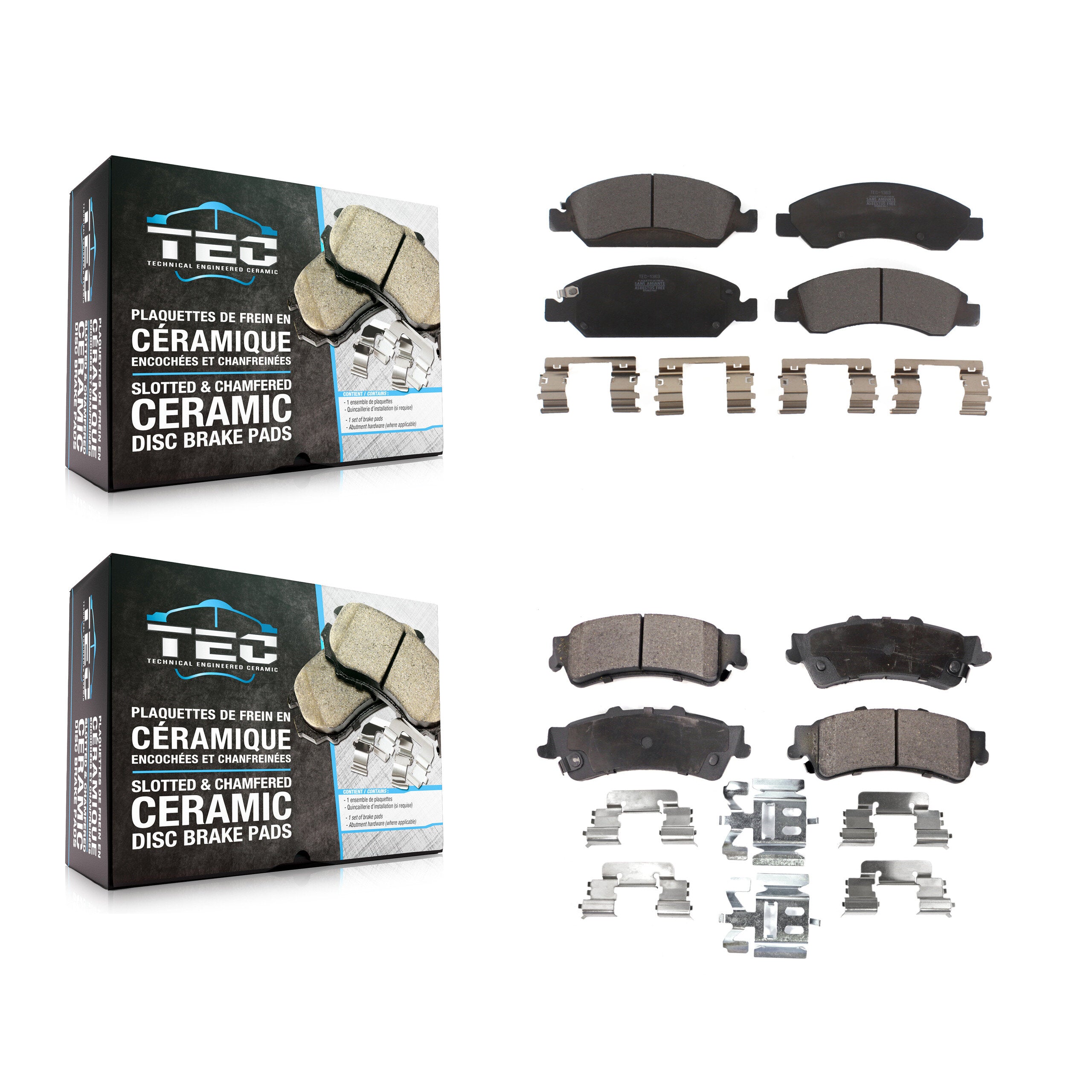TEC KTC-100160 Disc Brake Pad for 2005-2007 Chevrolet Silverado 1500 Classic, GMC Sierra 1500 Classic and More - Front and Rear