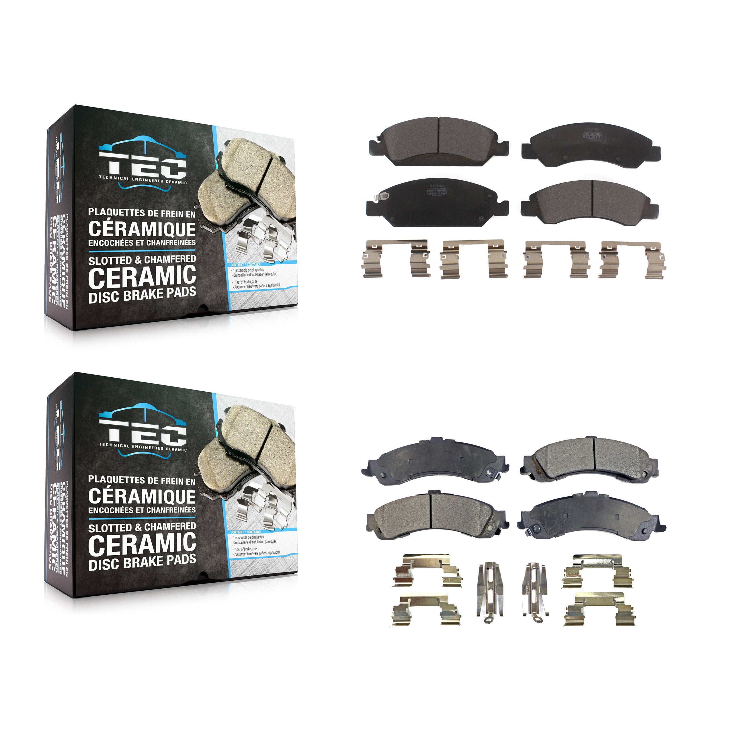 TEC KTC-100161 Disc Brake Pad for 2005-2006 Chevrolet Silverado 1500, GMC Sierra 1500 - Front and Rear