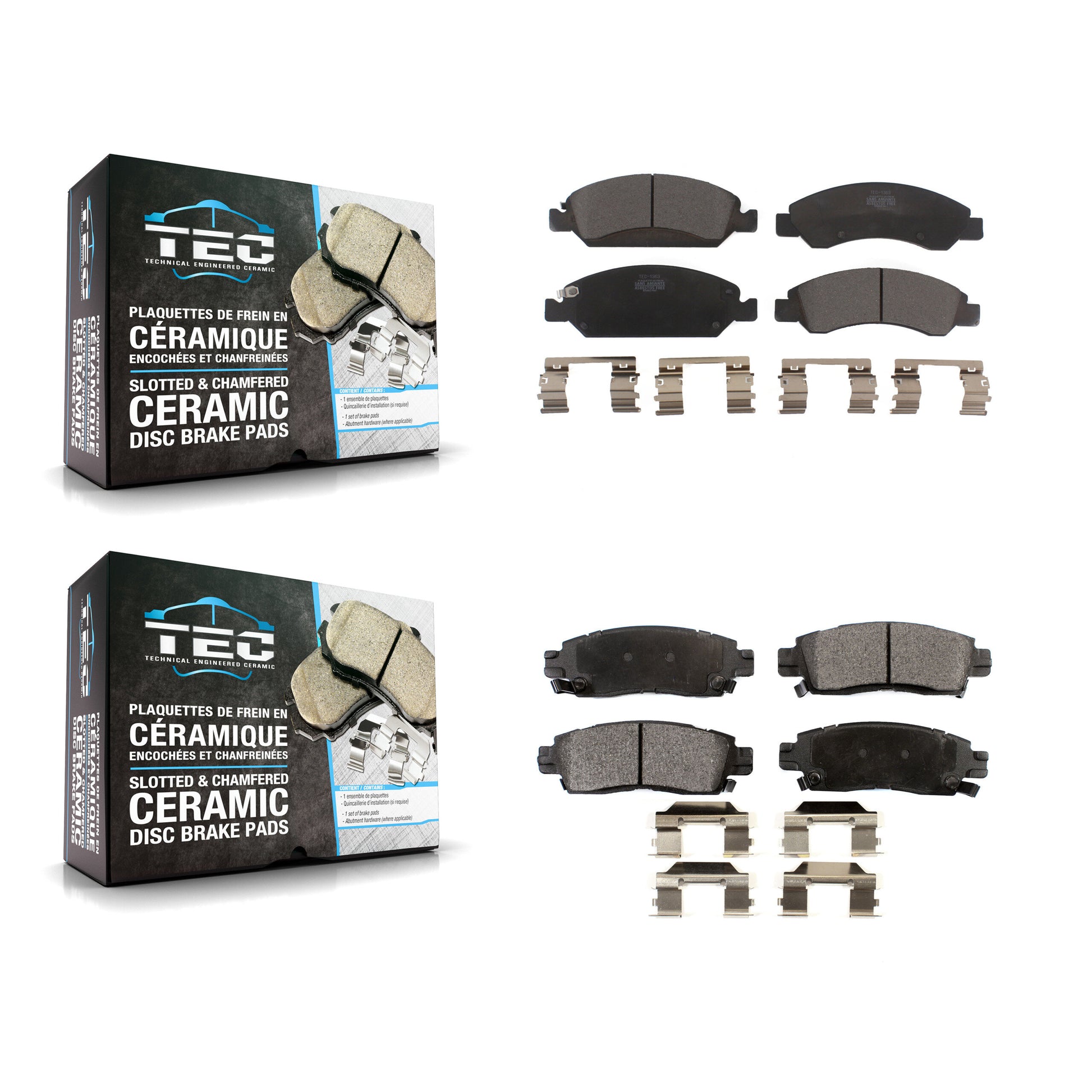 TEC KTC-100162 Disc Brake Pad for 2013-2016 Cadillac XTS - Front and Rear
