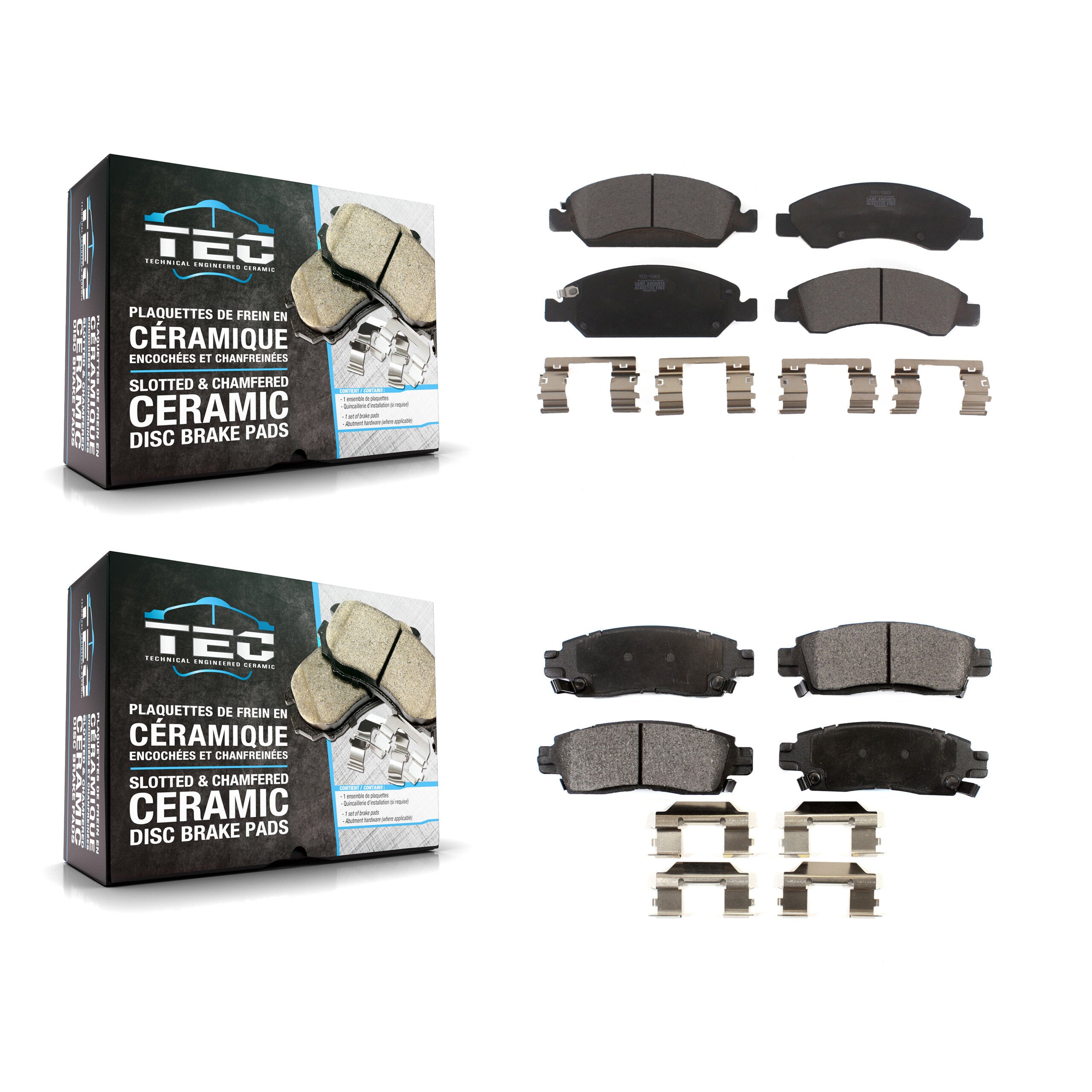 TEC KTC-100162 Disc Brake Pad for 2013-2016 Cadillac XTS - Front and Rear