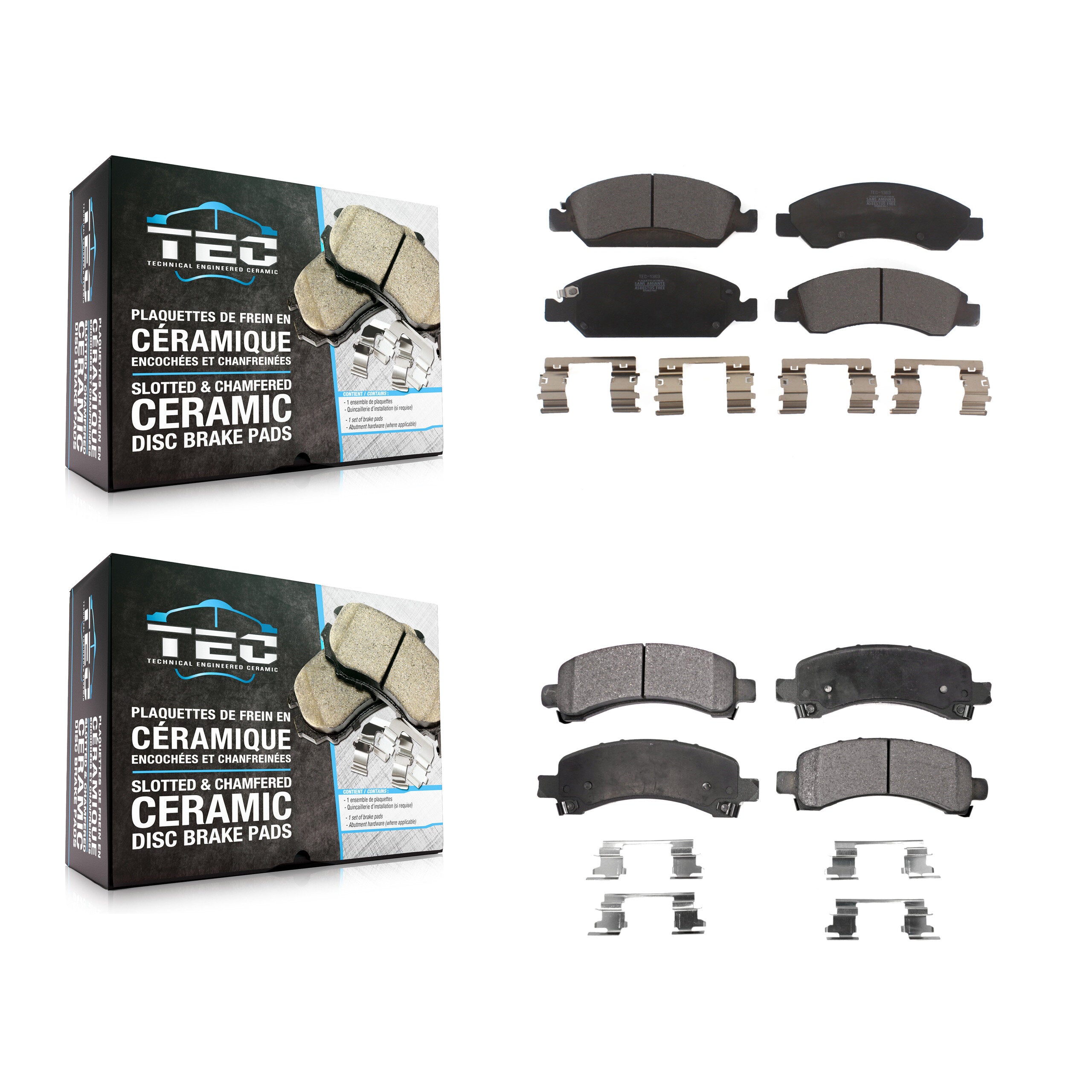TEC KTC-100163 Disc Brake Pad for 2009-2014 Chevrolet Express 1500, GMC Savana 1500 - Front and Rear