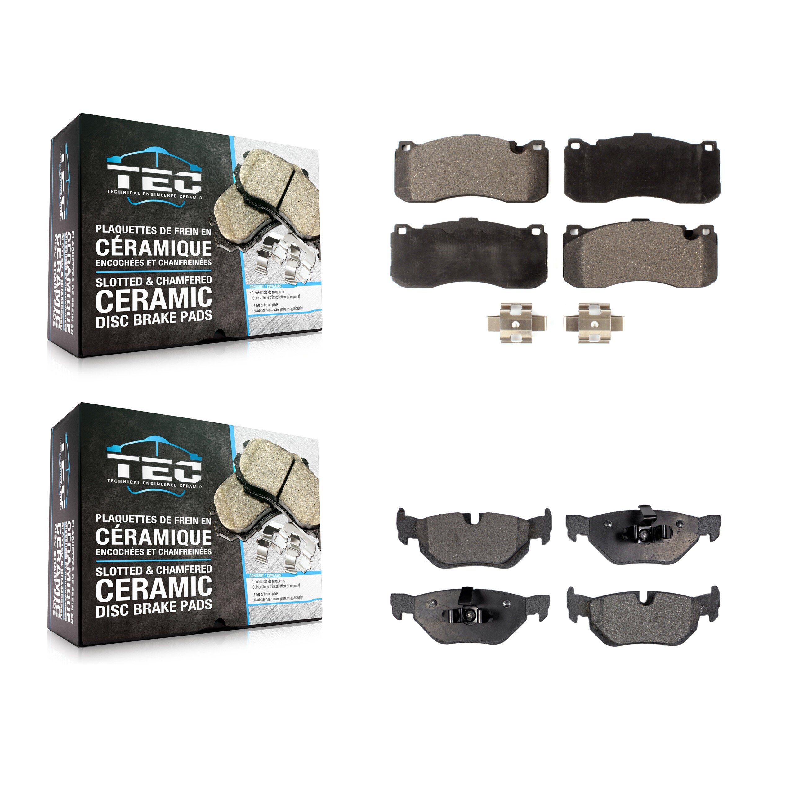 TEC KTC-100164 Disc Brake Pad for 2013 BMW 328i - Front and Rear