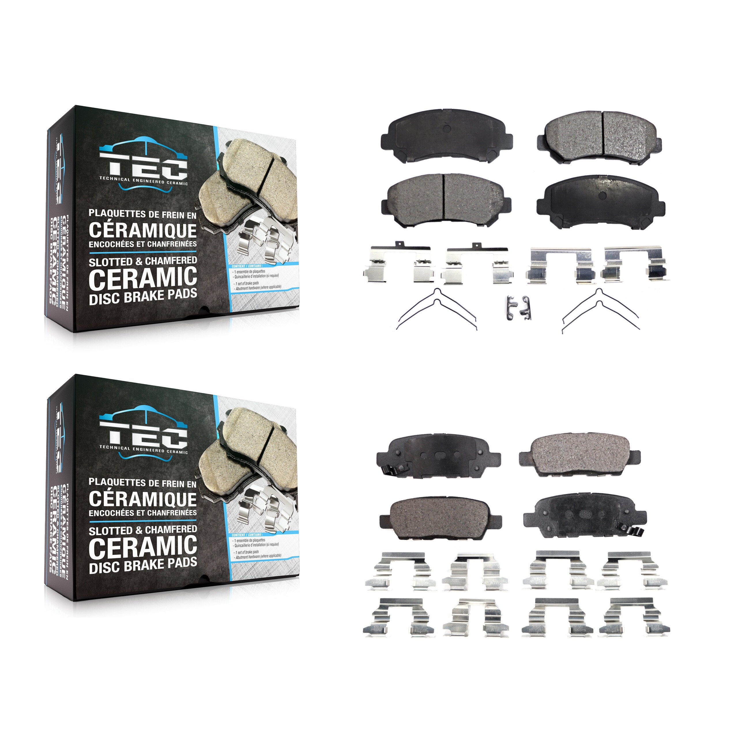 TEC KTC-100167 Disc Brake Pad for 2007-2022 Nissan Maxima, Nissan Juke and More - Front and Rear