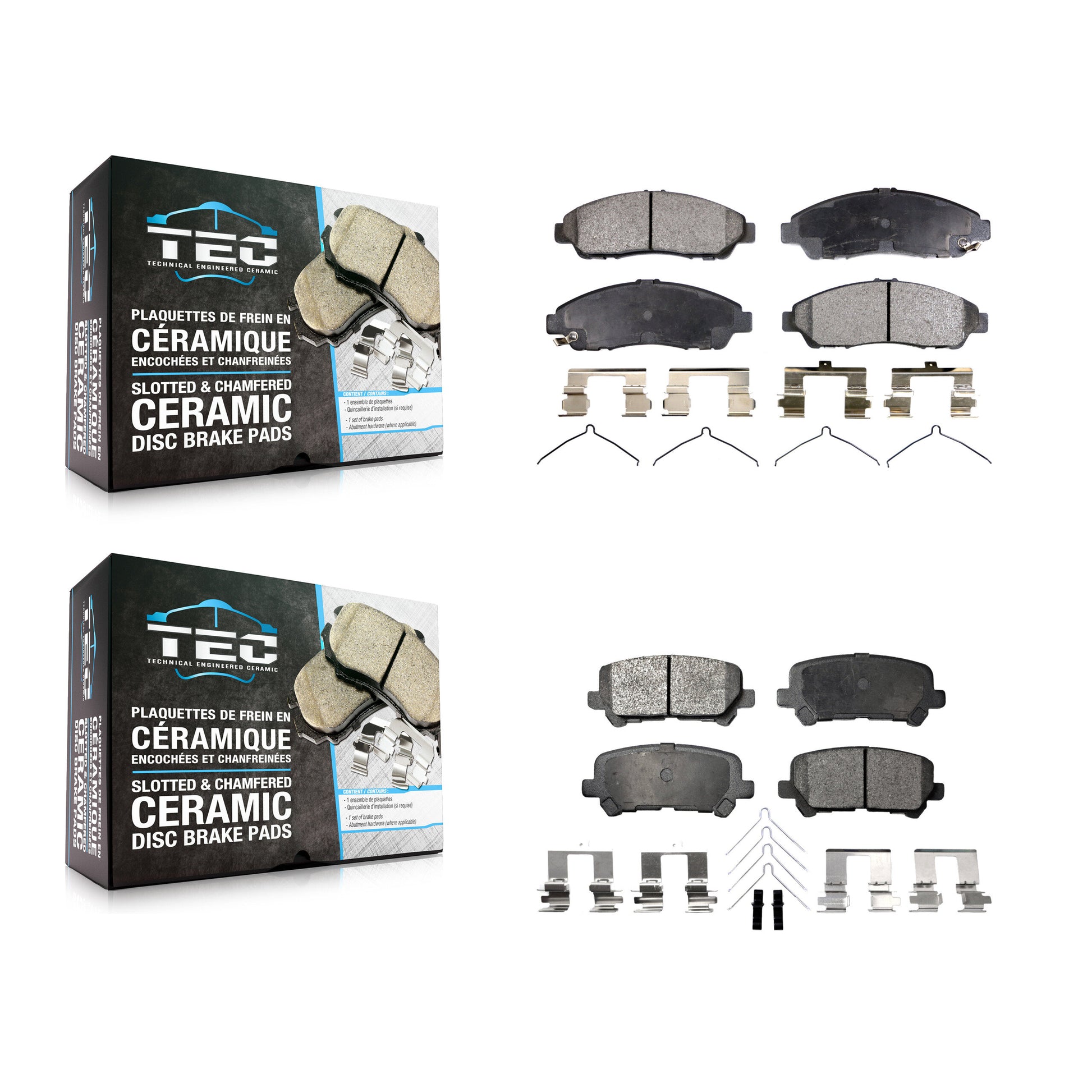 TEC KTC-100171 Disc Brake Pad for 2007-2015 Acura ZDX, Honda Pilot, Acura MDX - Front and Rear
