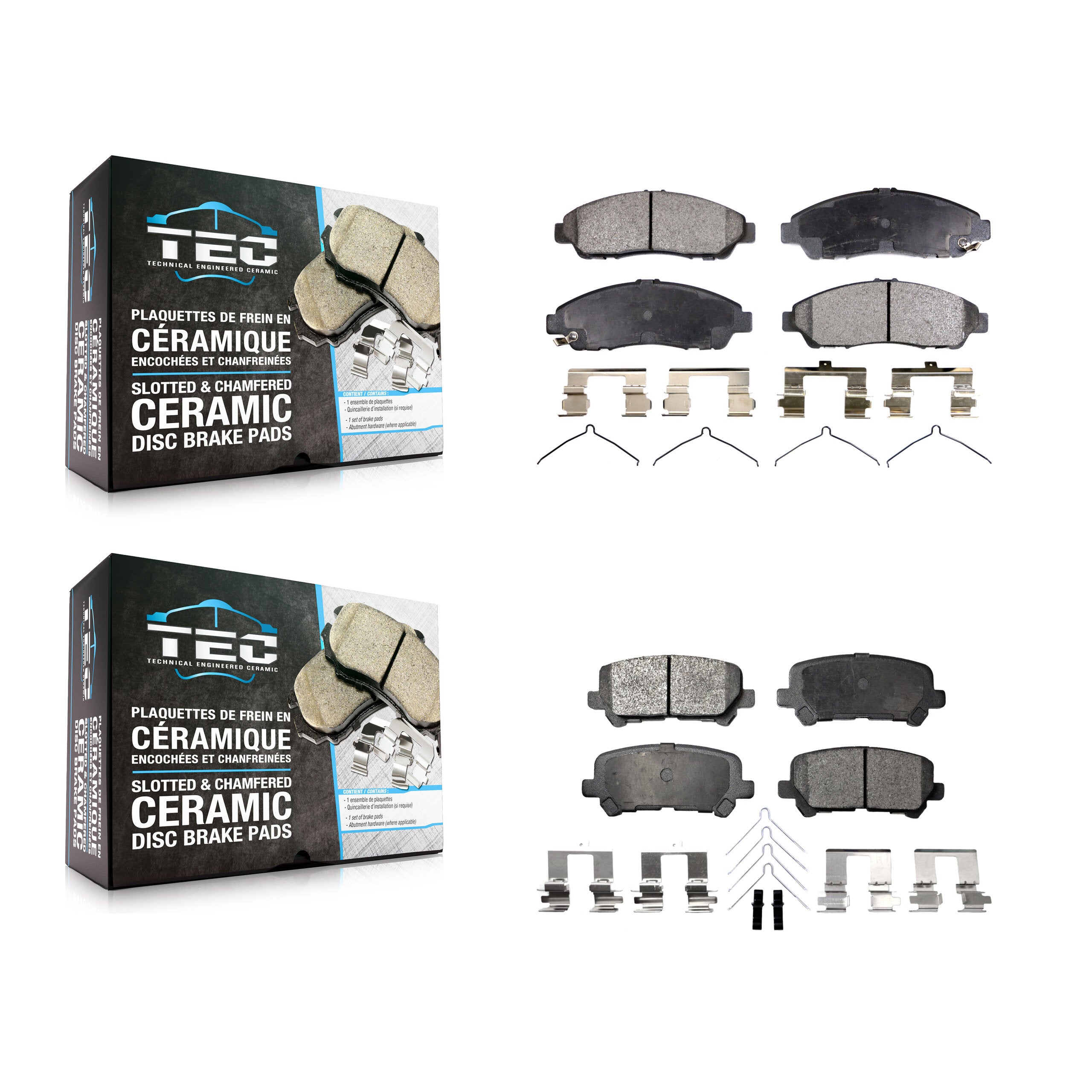 TEC KTC-100171 Disc Brake Pad for 2007-2015 Acura ZDX, Honda Pilot, Acura MDX - Front and Rear