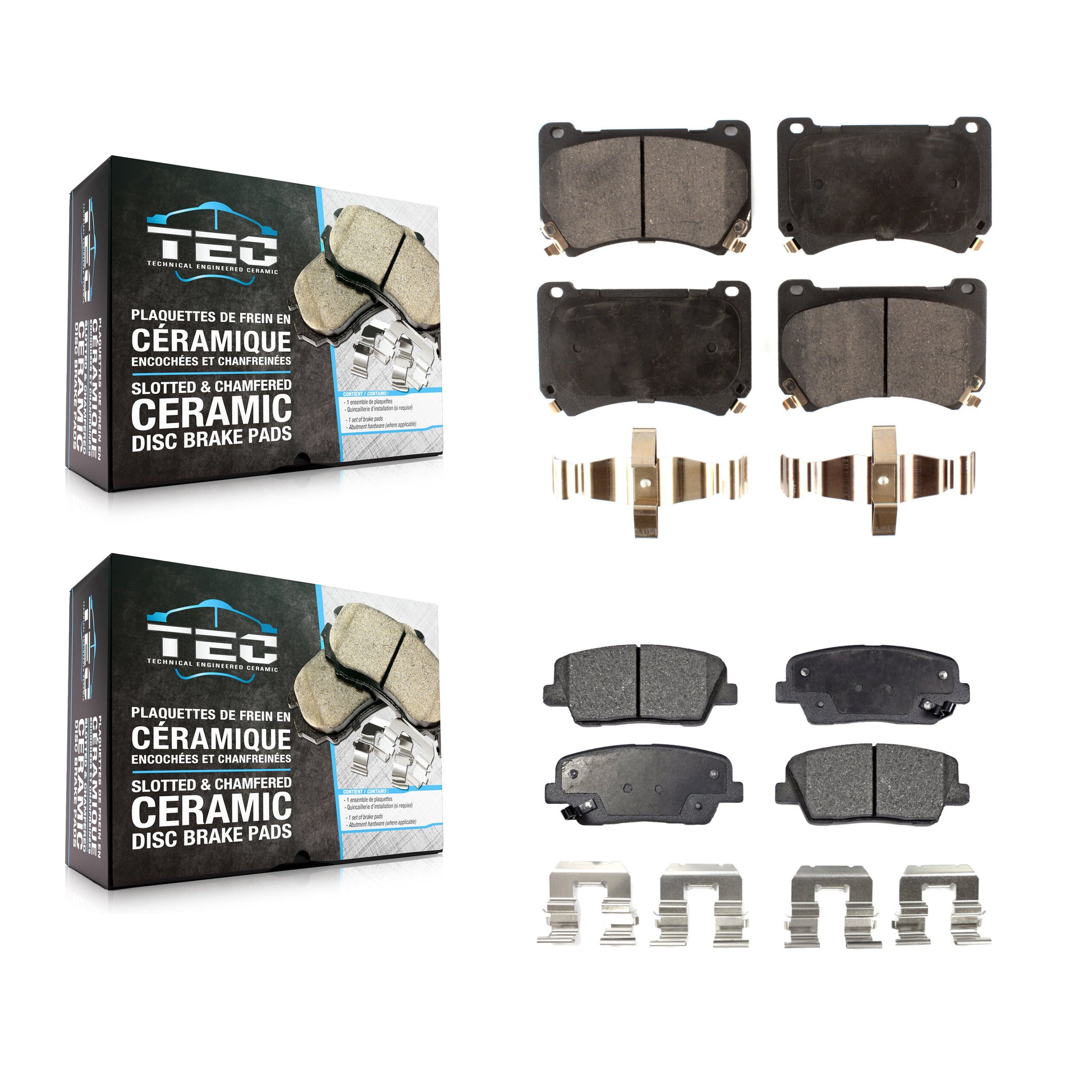 TEC KTC-100174 Disc Brake Pad for 2009-2011 Hyundai Equus, Hyundai Genesis - Front and Rear