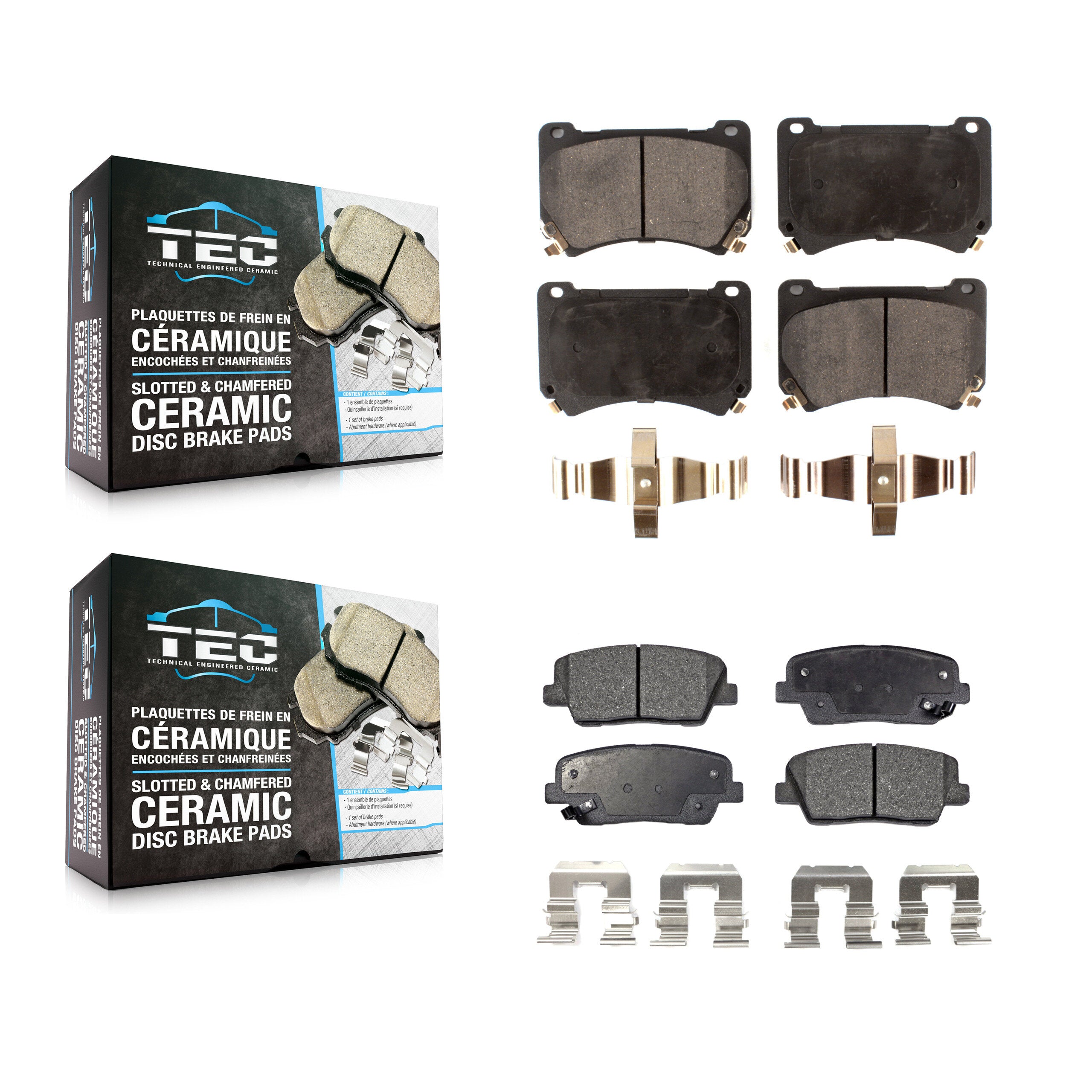 TEC KTC-100174 Disc Brake Pad for 2009-2011 Hyundai Equus, Hyundai Genesis - Front and Rear