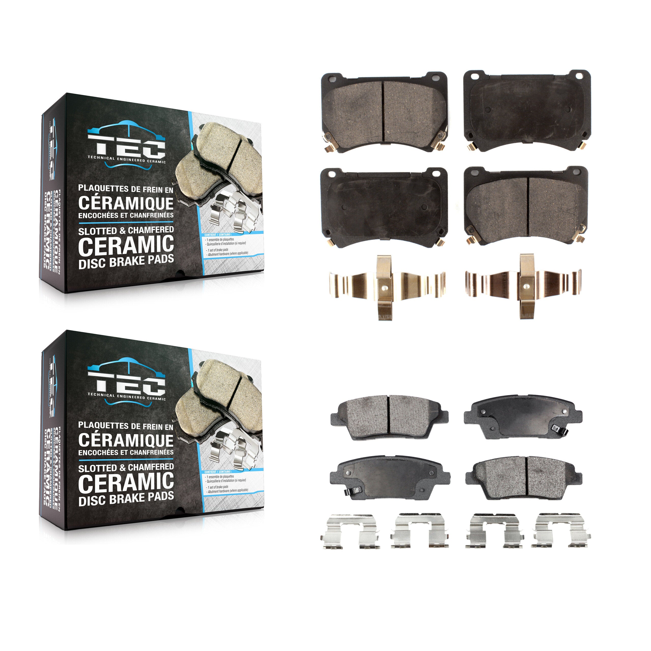 TEC KTC-100175 Disc Brake Pad for 2010-2014 Hyundai Genesis - Front and Rear