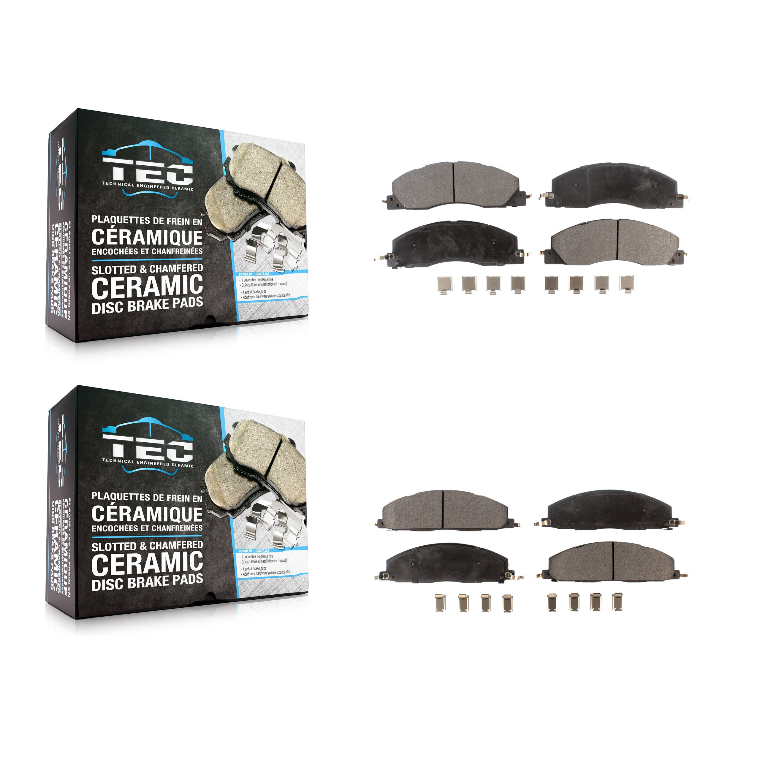 TEC KTC-100178 Disc Brake Pad for 2009-2018 Ram 1500, Ram 2500 and More - Front and Rear