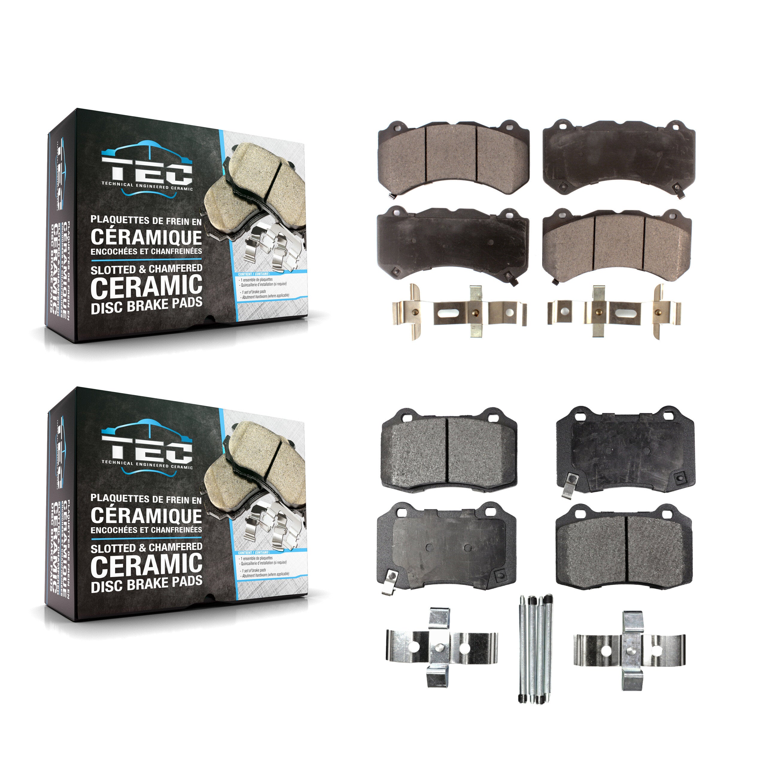 TEC KTC-100182 Disc Brake Pad for 2009-2022 Dodge Charger, Dodge Challenger and More - Front and Rear