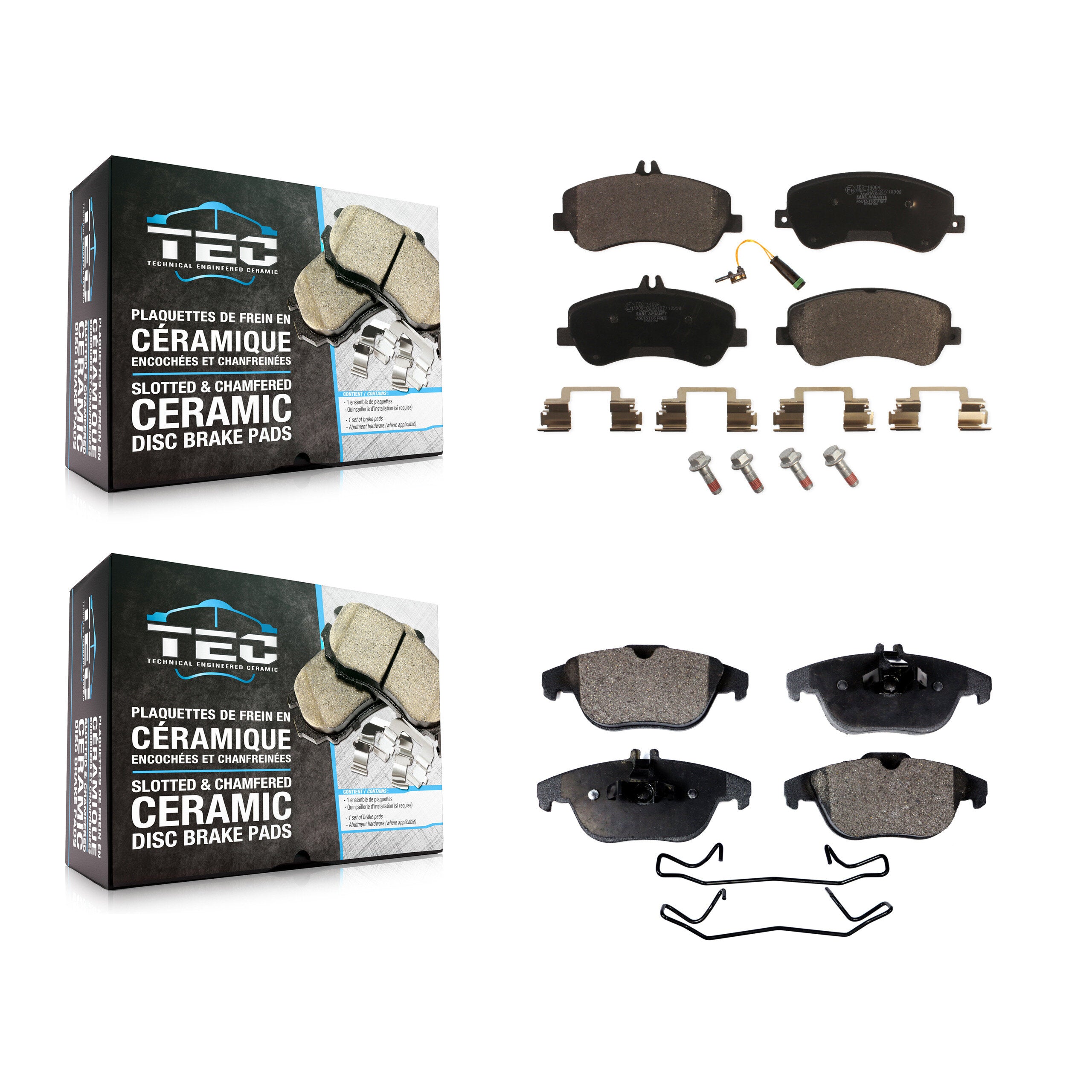 TEC KTC-100186 Disc Brake Pad for 2010-2015 Mercedes-Benz GLK250, Mercedes-Benz GLK350 - Front and Rear