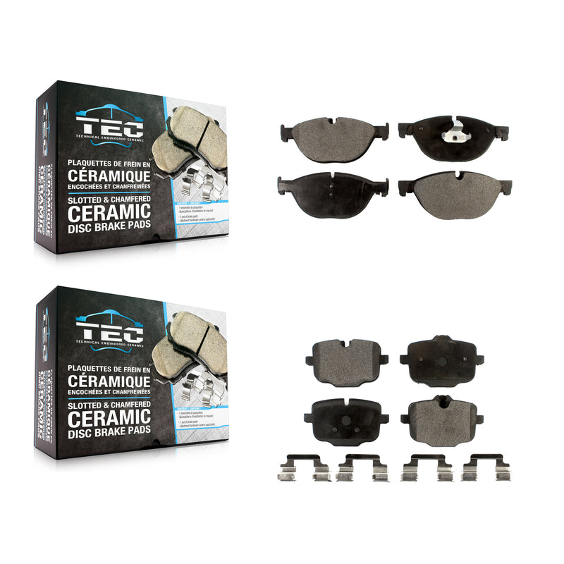 TEC KTC-100187 Disc Brake Pad for 2011-2019 BMW 650i Gran Coupe, BMW 650i xDrive Gran Coupe and More - Front and Rear