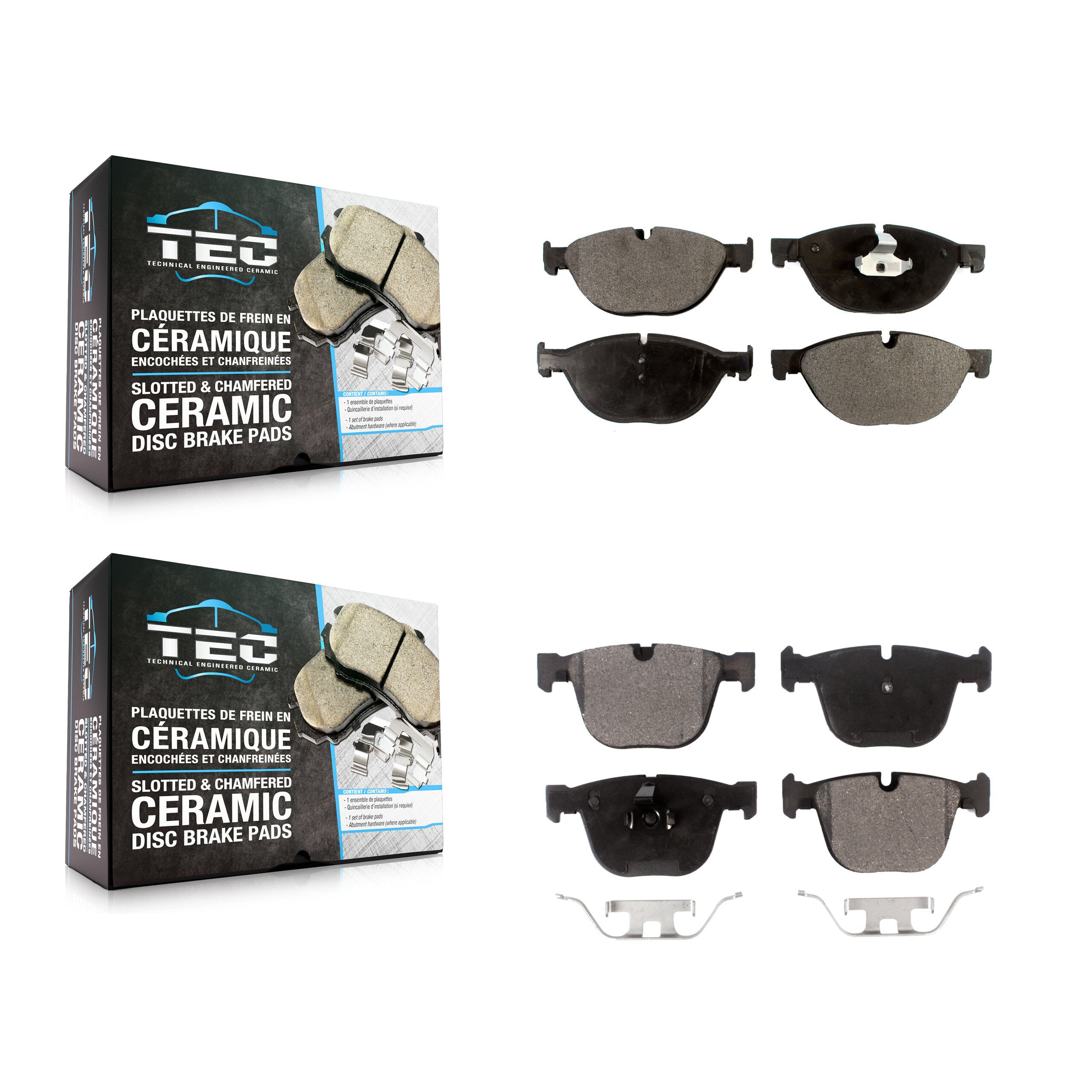 TEC KTC-100189 Disc Brake Pad for 2009-2017 BMW 740Li xDrive, BMW ActiveHybrid 7 and More - Front and Rear